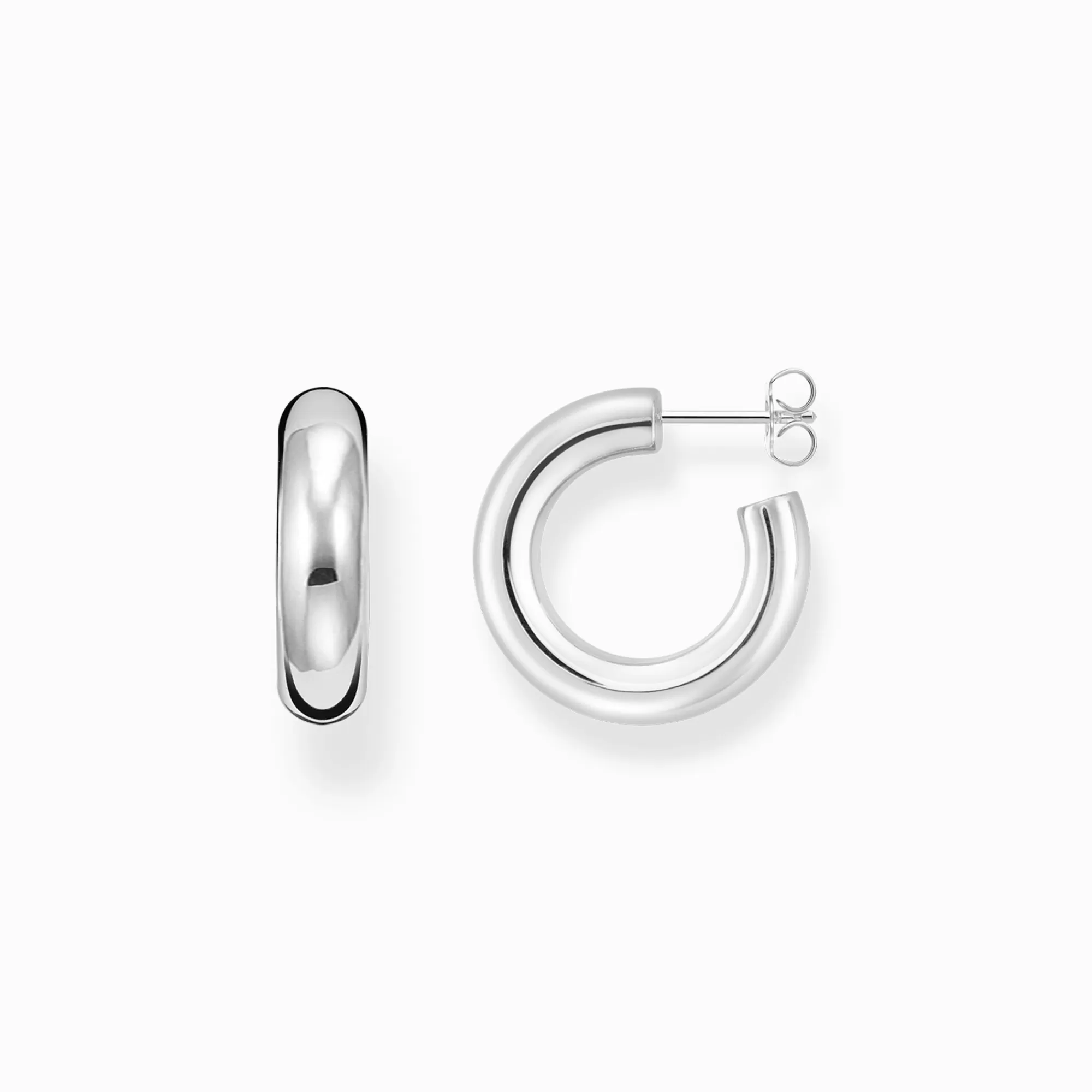 THOMAS SABO Silver small chunky hoop earrings-Women Hoop Earrings