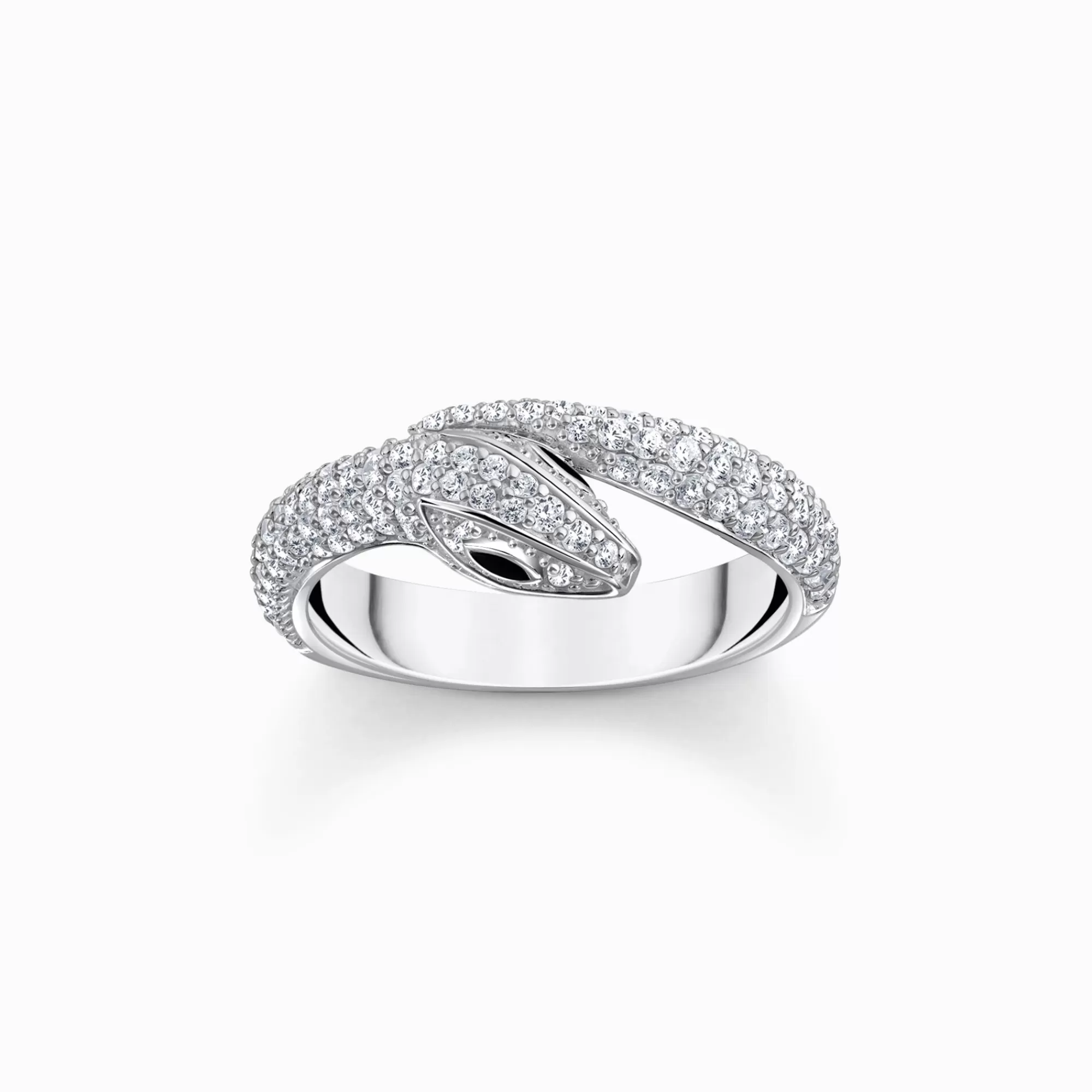 THOMAS SABO Silver snake ring with white zirconia-Women Rings | 925 Silver