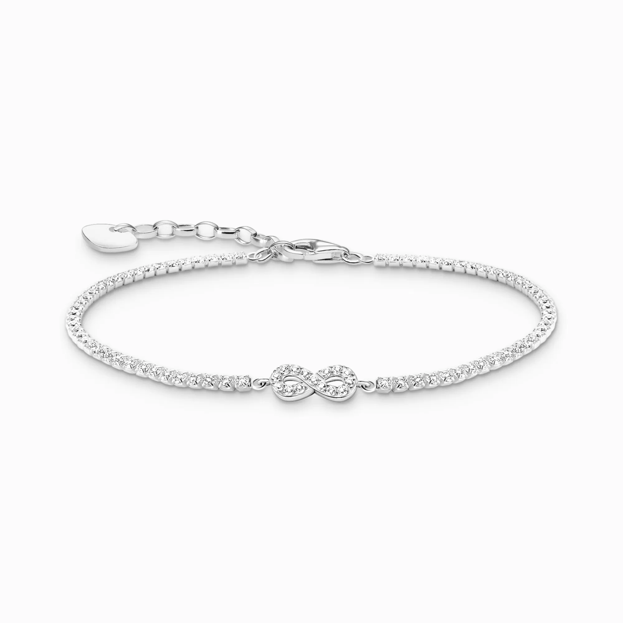 THOMAS SABO Silver tennis bracelet Infinity with white stones-Women Bracelets