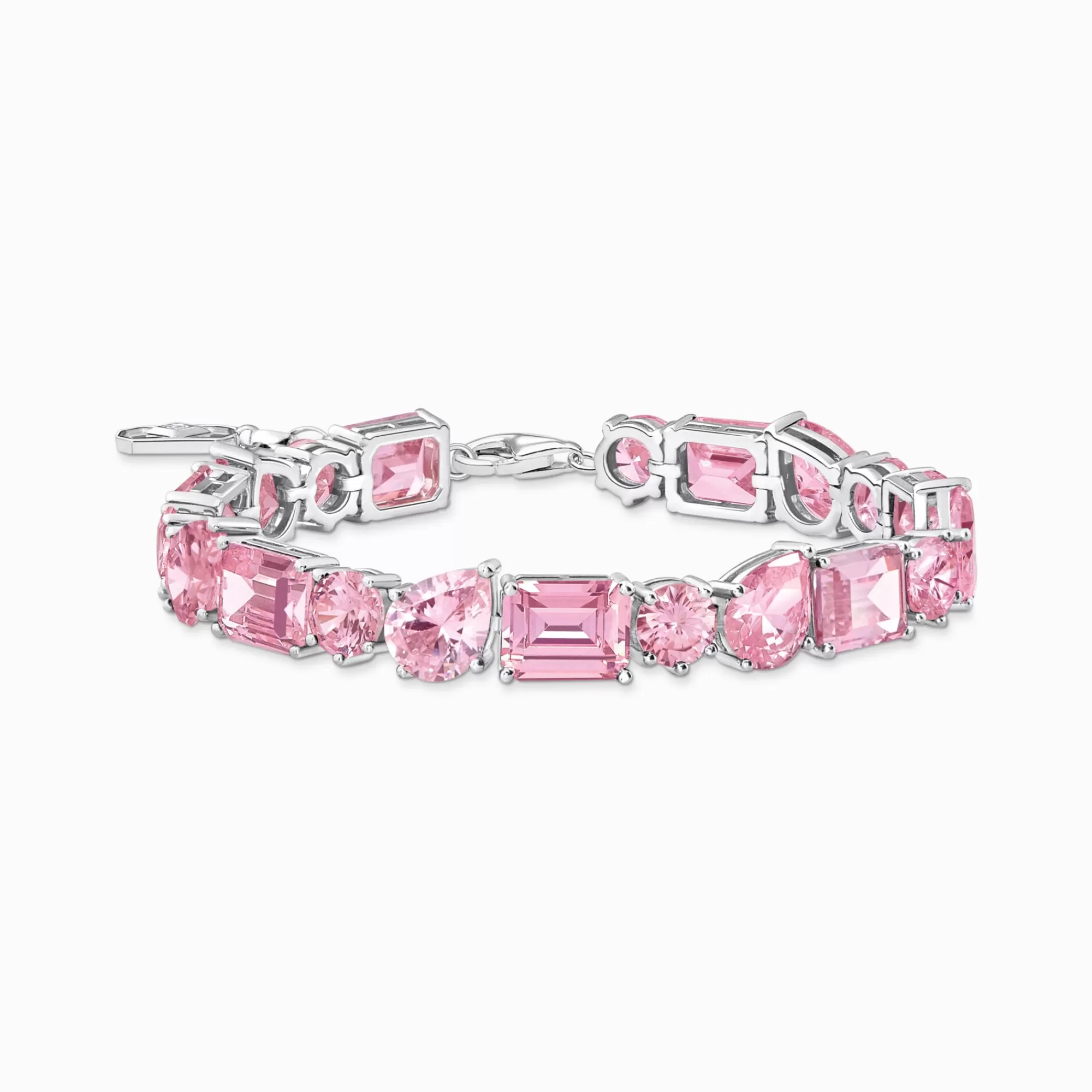 THOMAS SABO Silver tennis bracelet with 20 pink zirconia stones-Women Bracelets | 925 Silver