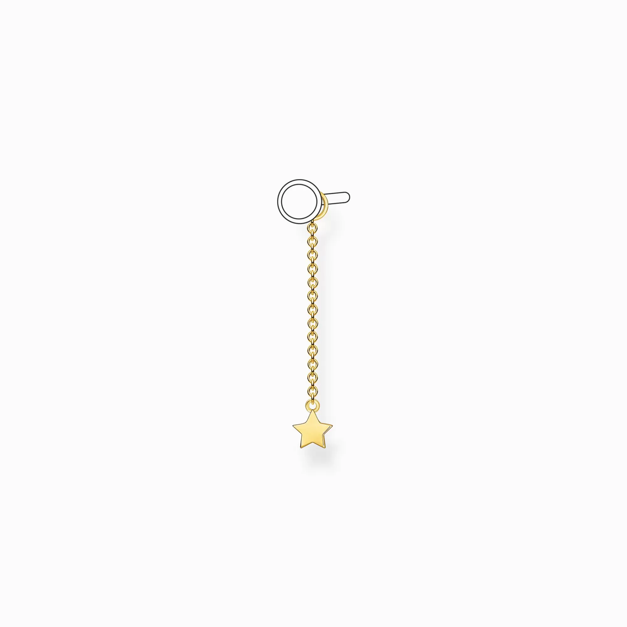 THOMAS SABO Single ear pendant star gold-Women Hoop Earrings