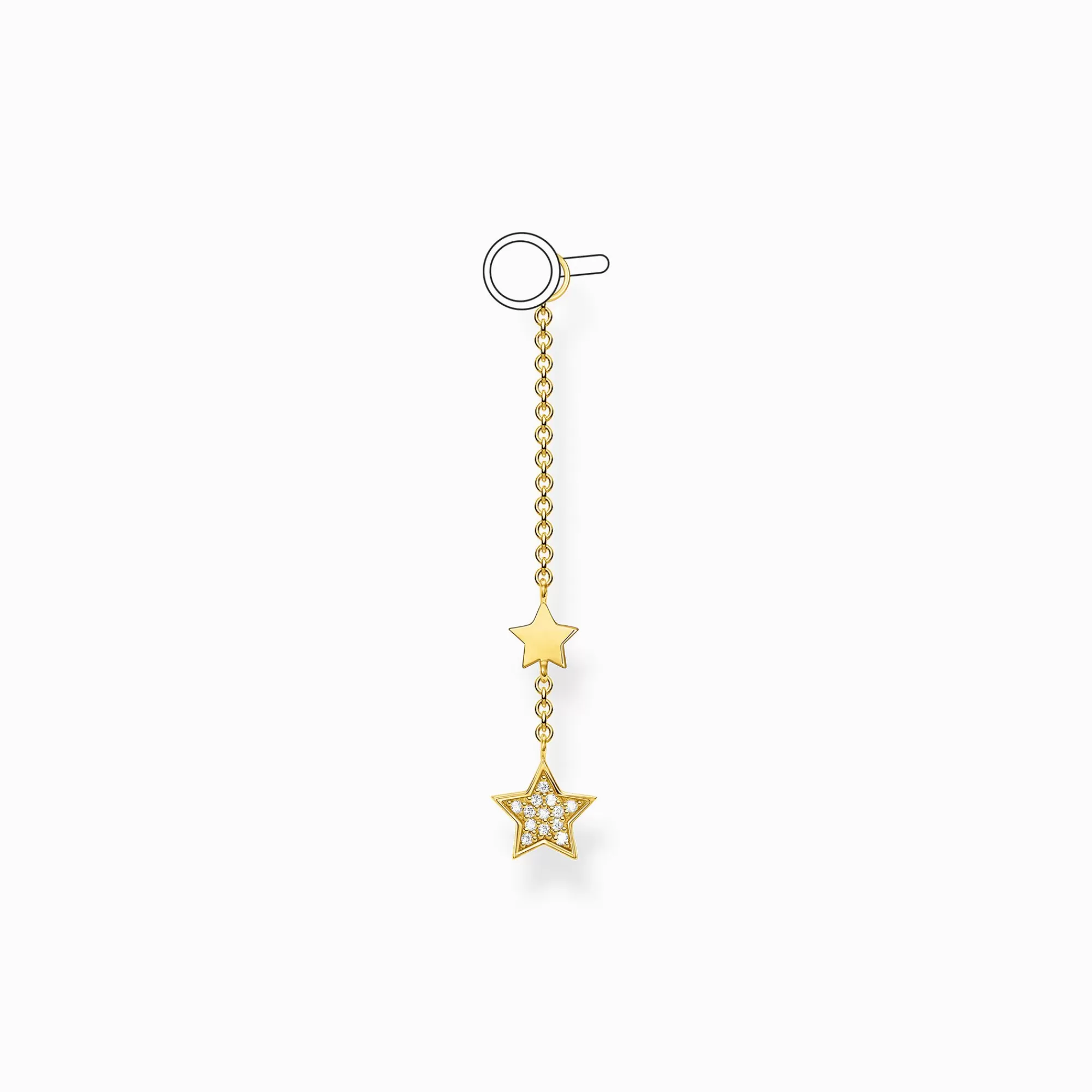 THOMAS SABO Single ear pendant stars gold-Women Hoop Earrings