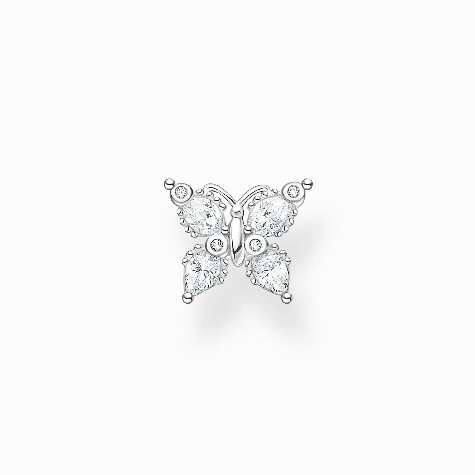 THOMAS SABO Single ear stud butterfly white stones-Women Ear Studs