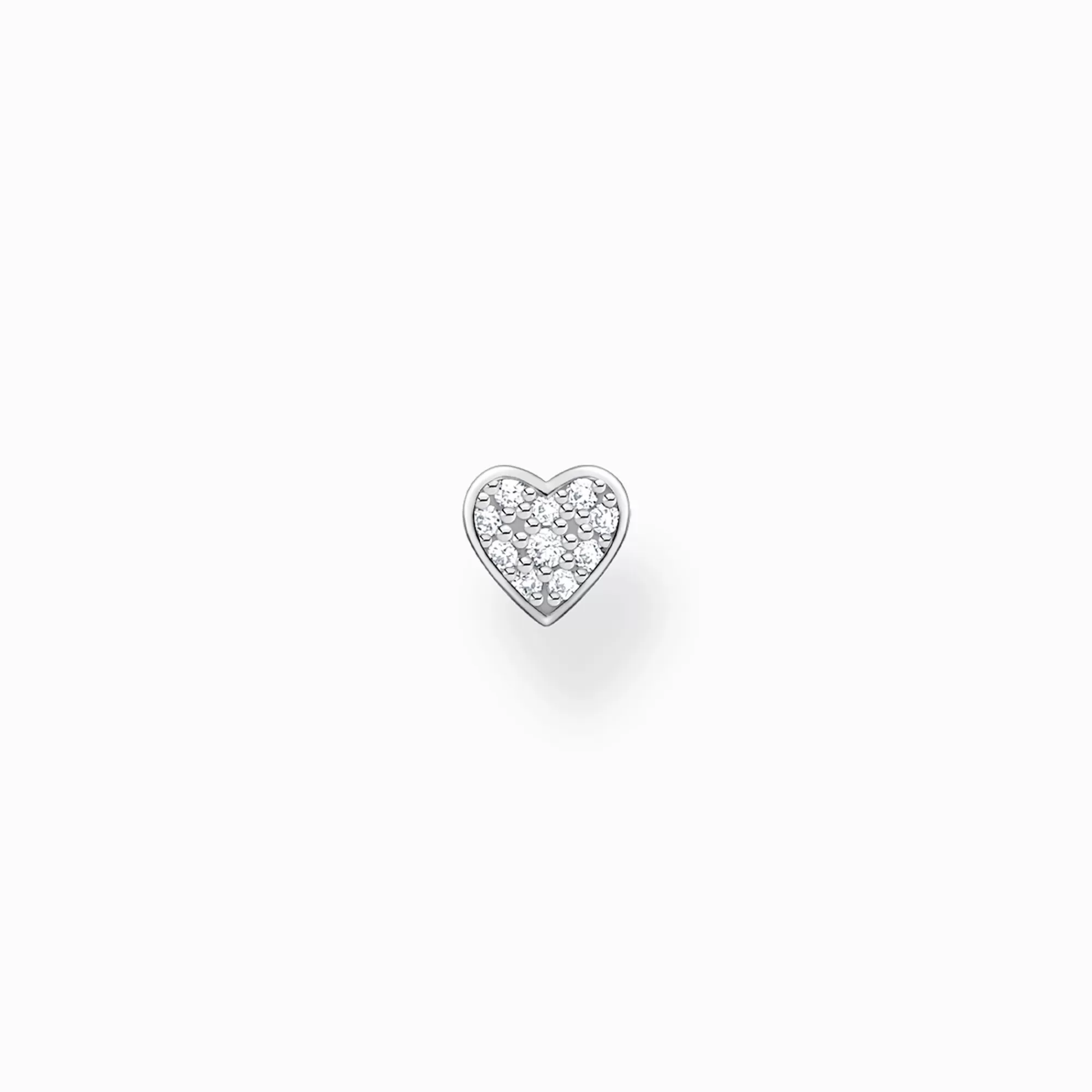 THOMAS SABO Single ear stud heart pavé silver-Women Ear Studs