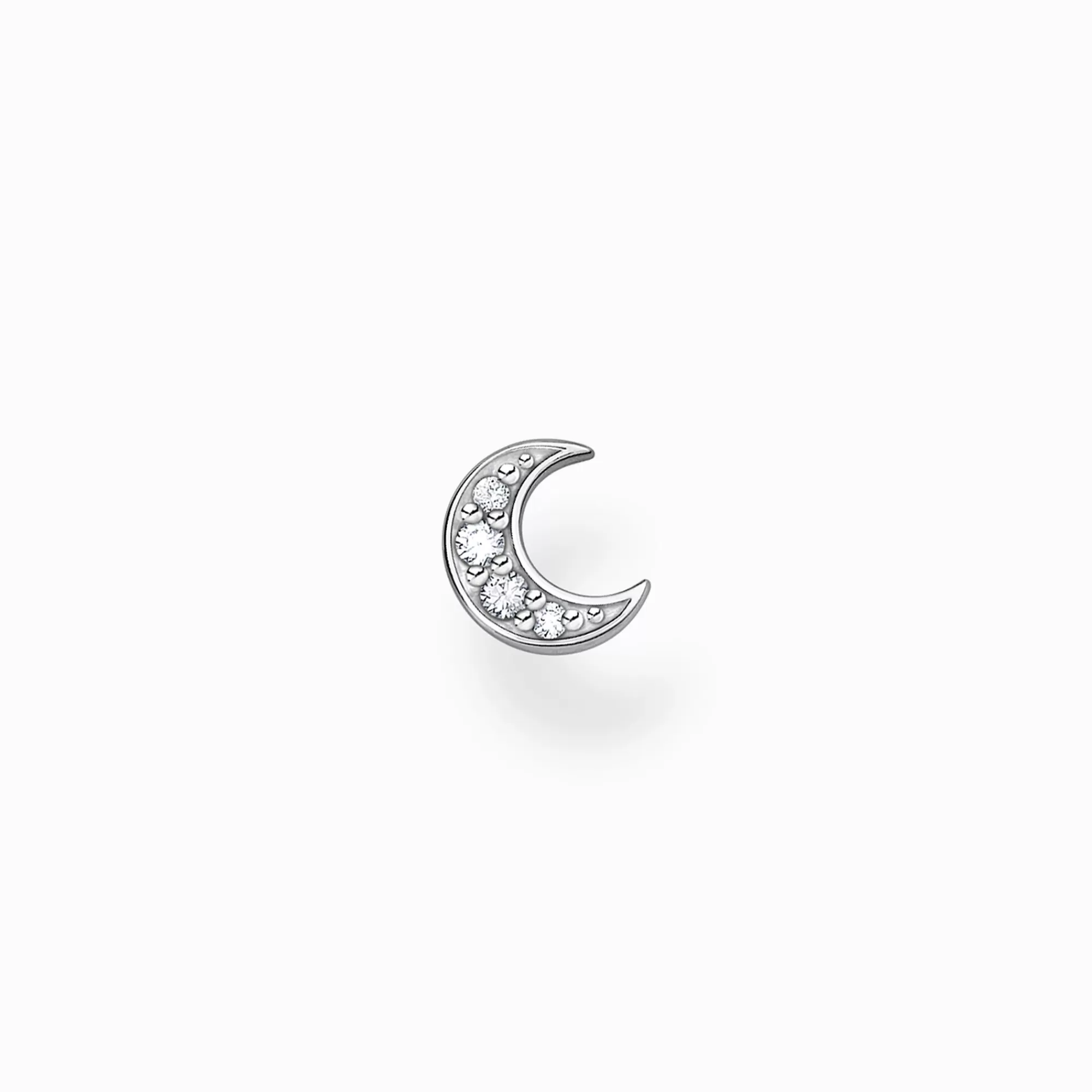 THOMAS SABO Single ear stud moon pavé silver-Women Ear Studs