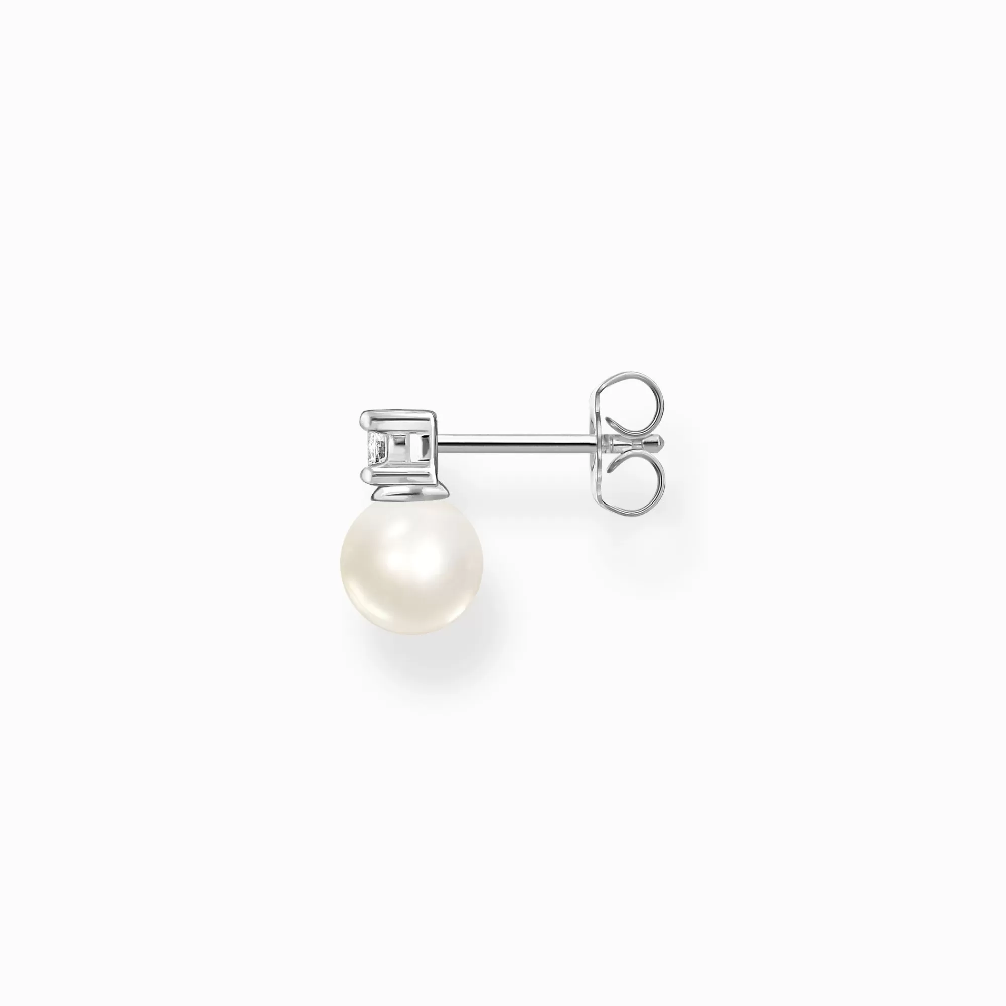 THOMAS SABO Single ear stud pearl with white stone silver-Women Earrings | Ear Studs