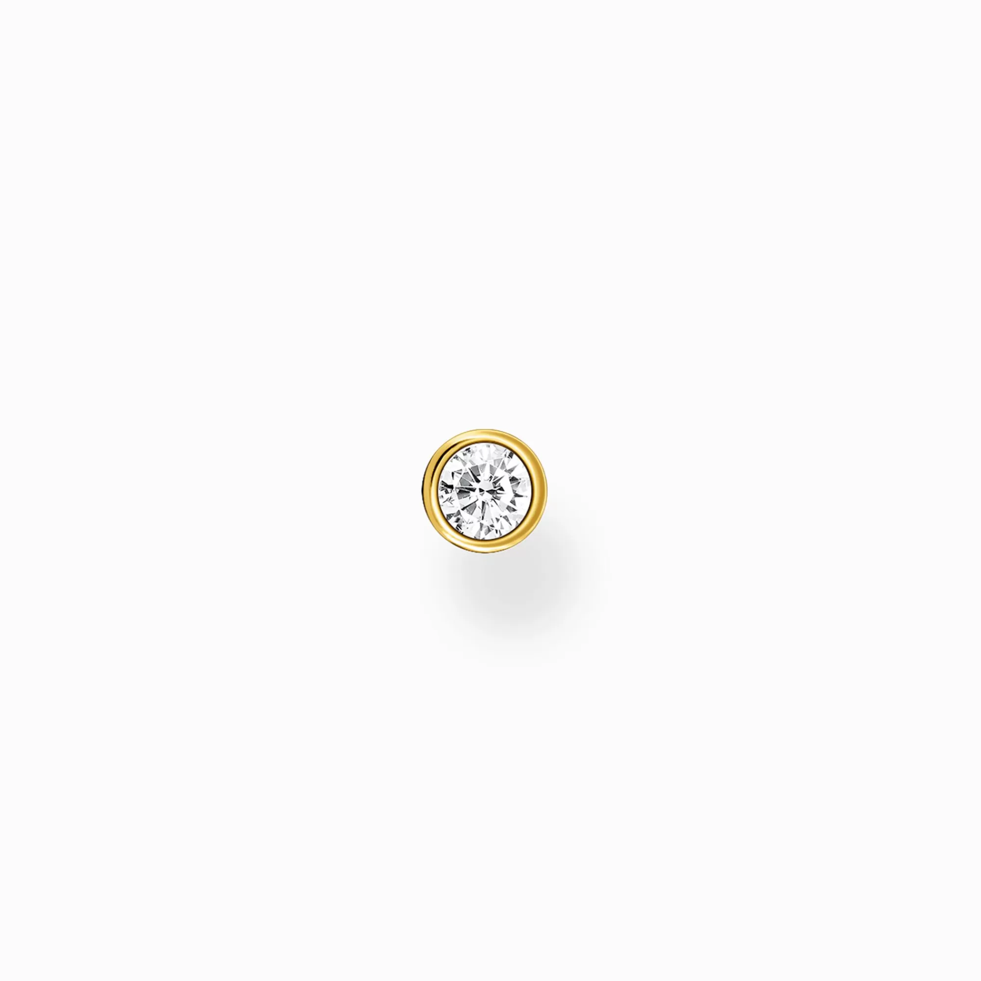 THOMAS SABO Single ear stud white stone gold-Women Ear Studs | 18-Carat Gold-Plating - 925 Silver