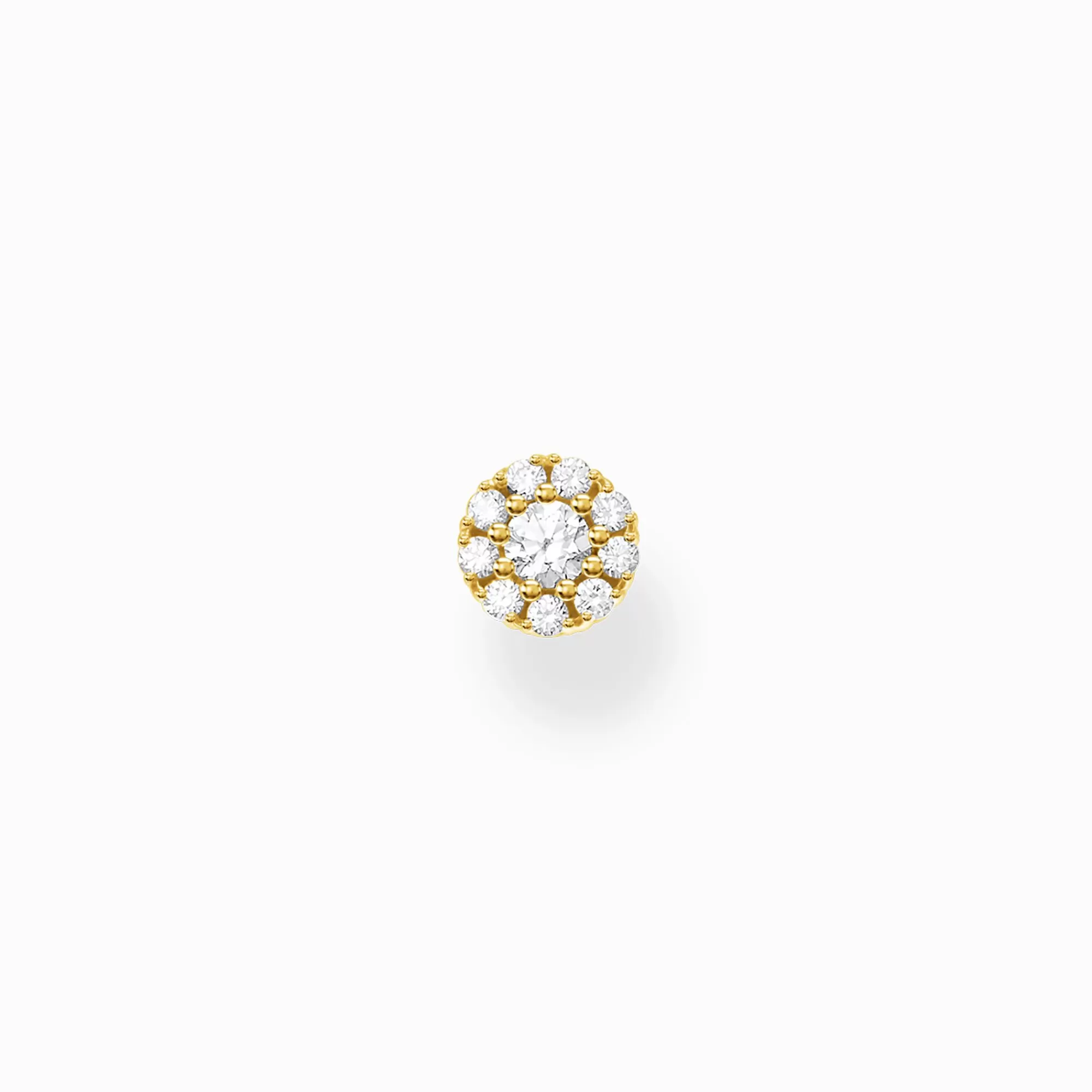 THOMAS SABO Single ear stud white stones gold-Women Ear Studs | 18-Carat Gold-Plating - 925 Silver