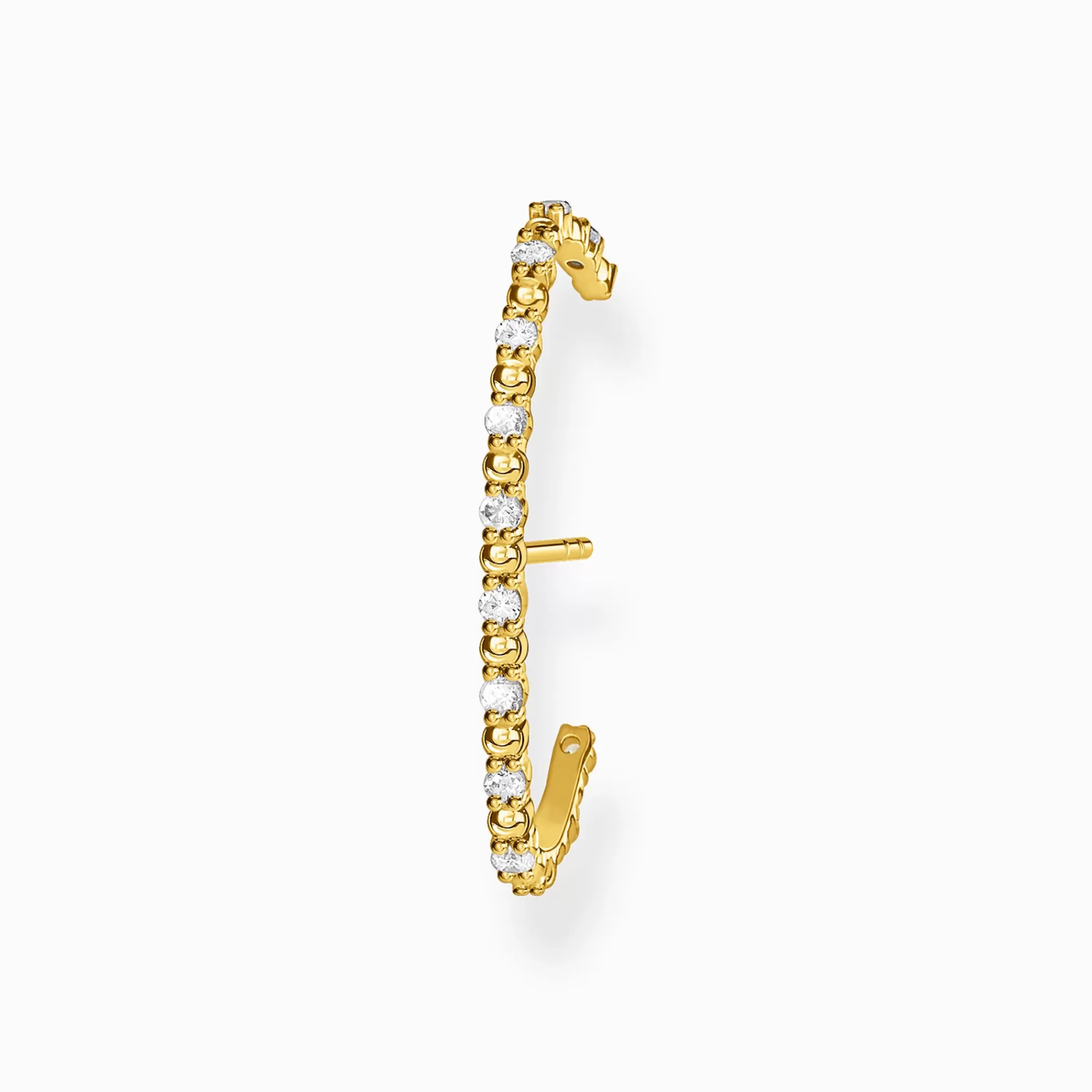 THOMAS SABO Single ear stud white stones gold-Women Ear Studs | 18-Carat Gold-Plating - 925 Silver