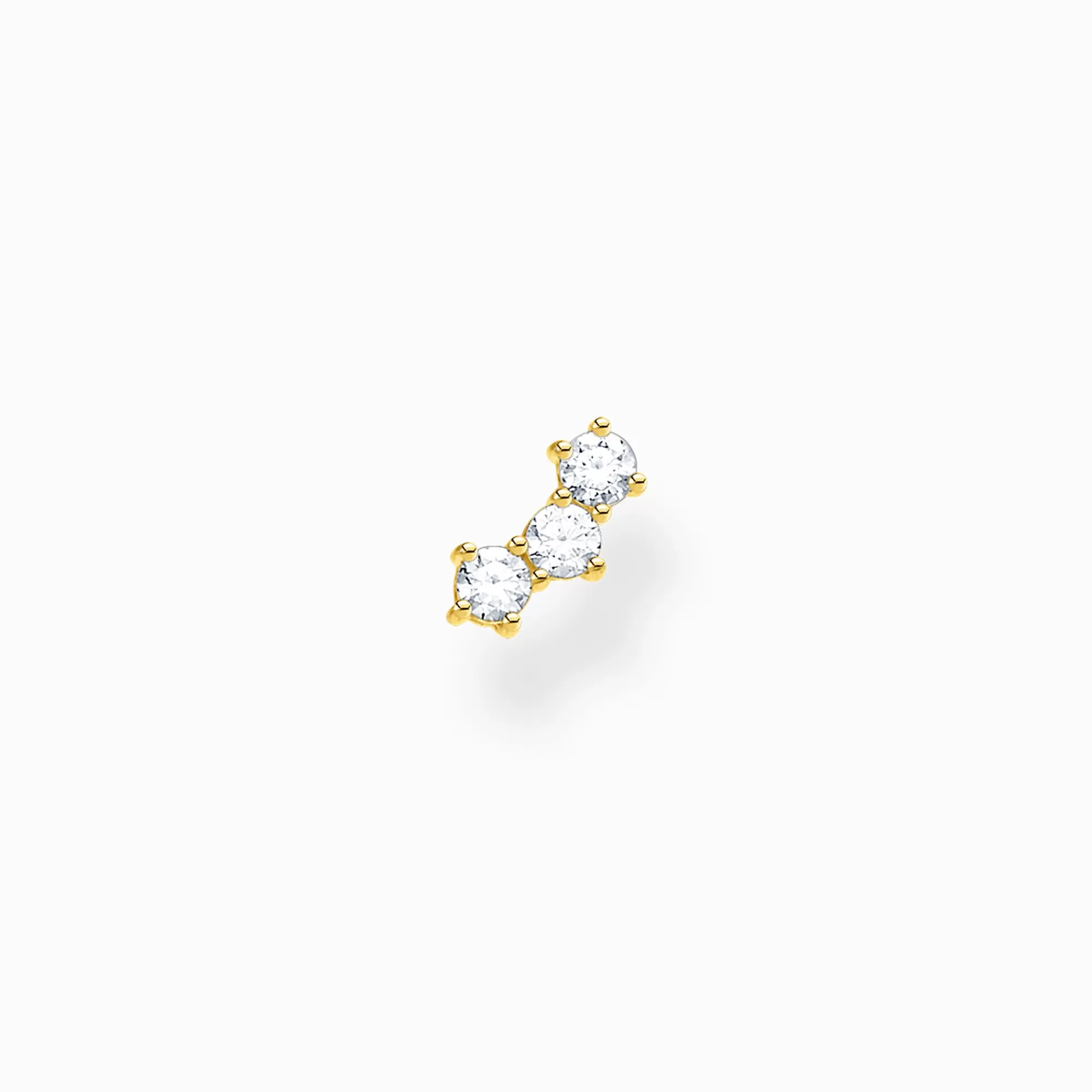 THOMAS SABO Single ear stud white stones gold-Women Ear Studs | 18-Carat Gold-Plating - 925 Silver