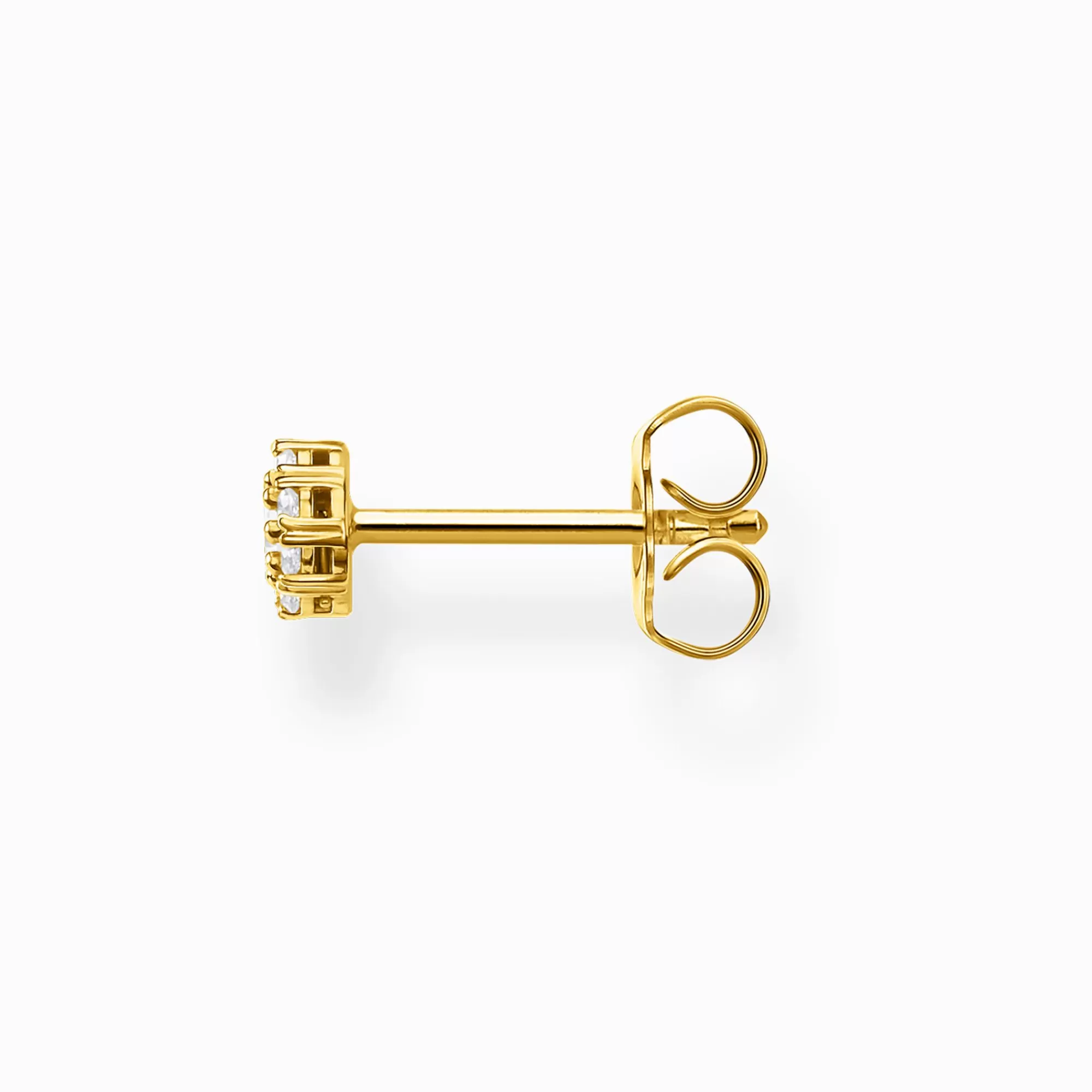 THOMAS SABO Single ear stud white stones gold-Women Ear Studs | 18-Carat Gold-Plating - 925 Silver