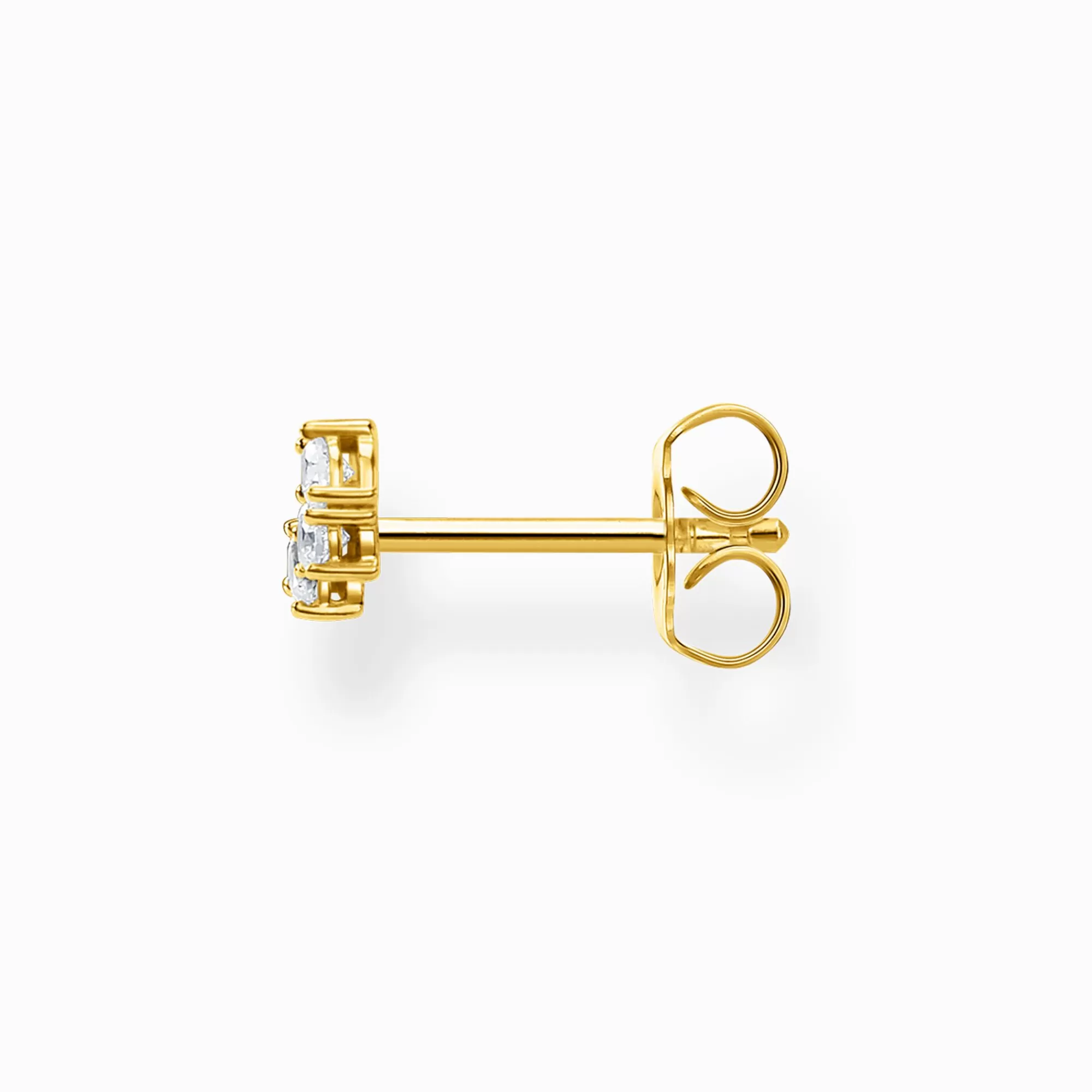 THOMAS SABO Single ear stud white stones gold-Women Ear Studs | 18-Carat Gold-Plating - 925 Silver