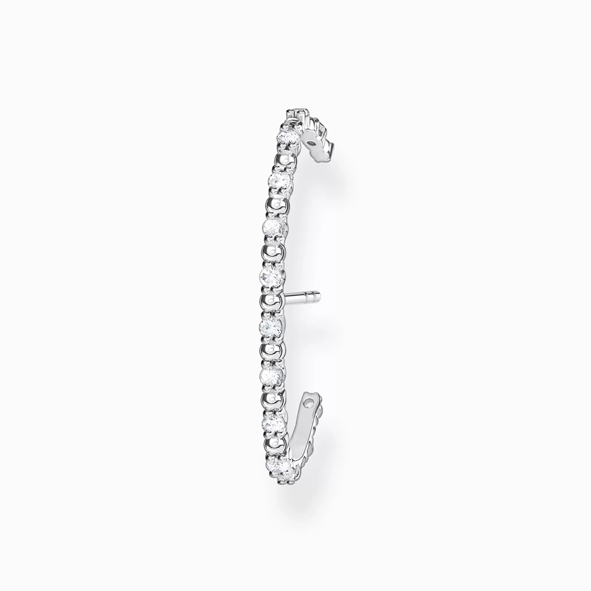 THOMAS SABO Single ear stud white stones, silver-Women Ear Studs