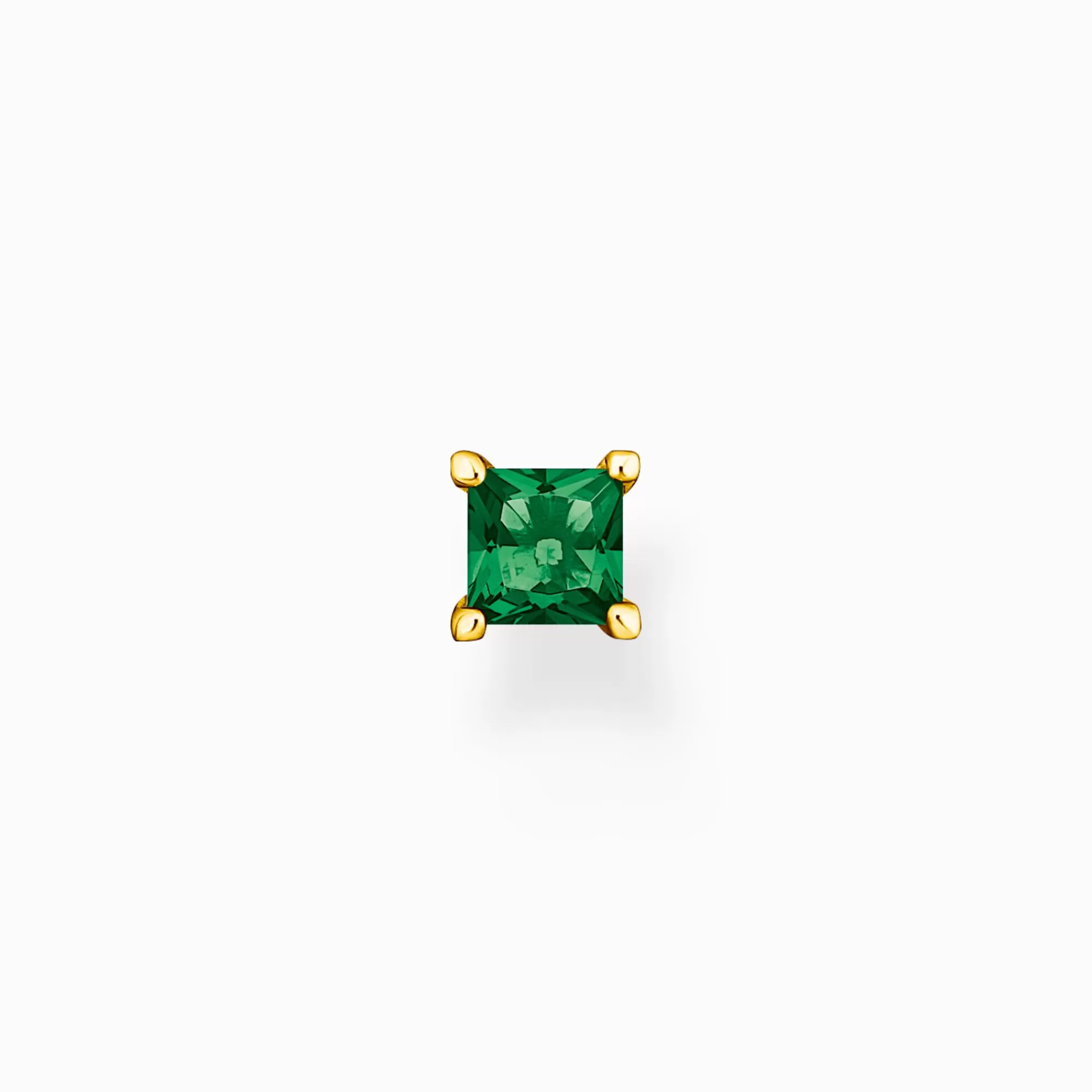 THOMAS SABO Single ear stud with green stone gold-Women Ear Studs