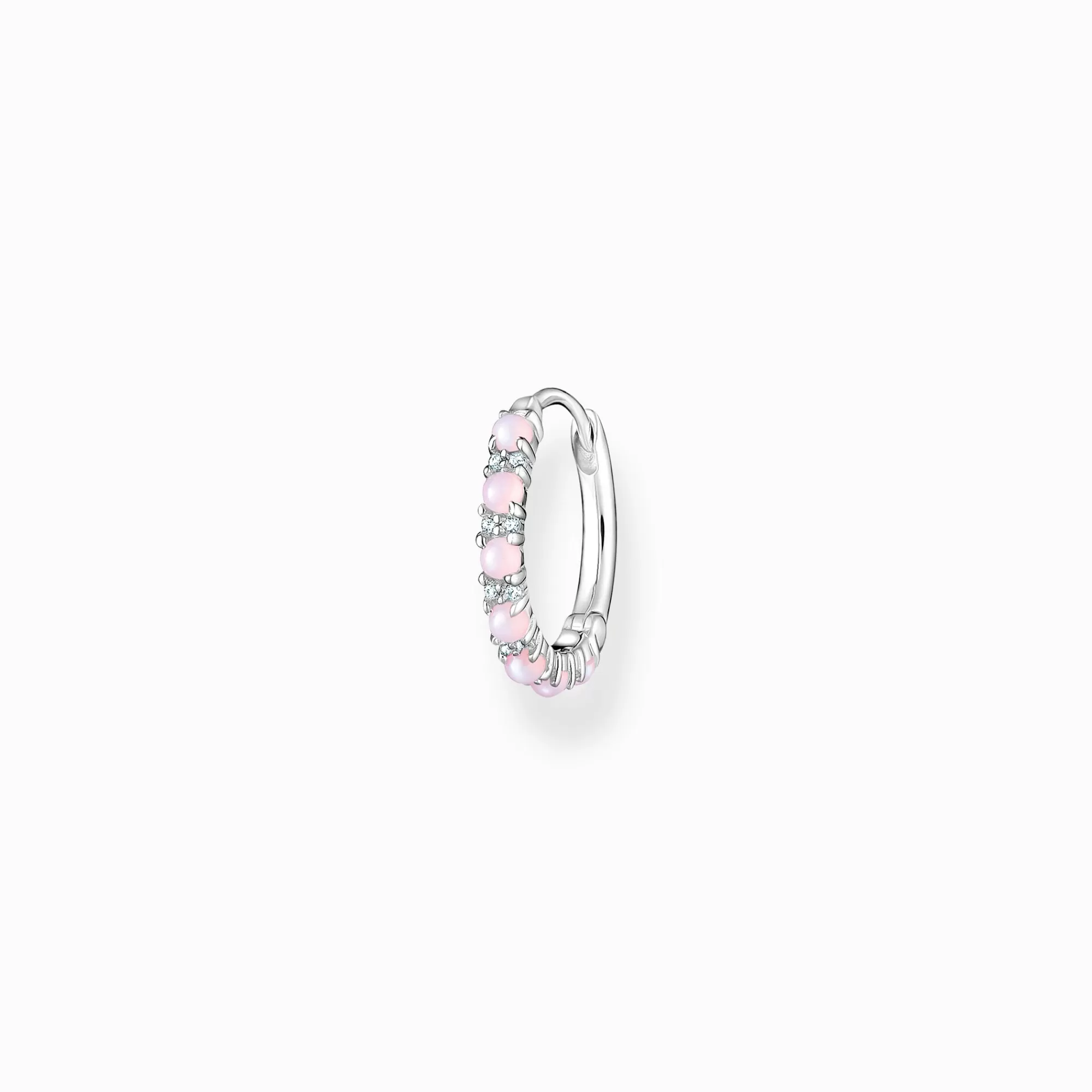 THOMAS SABO Single hoop earring pink stones-Women Hoop Earrings