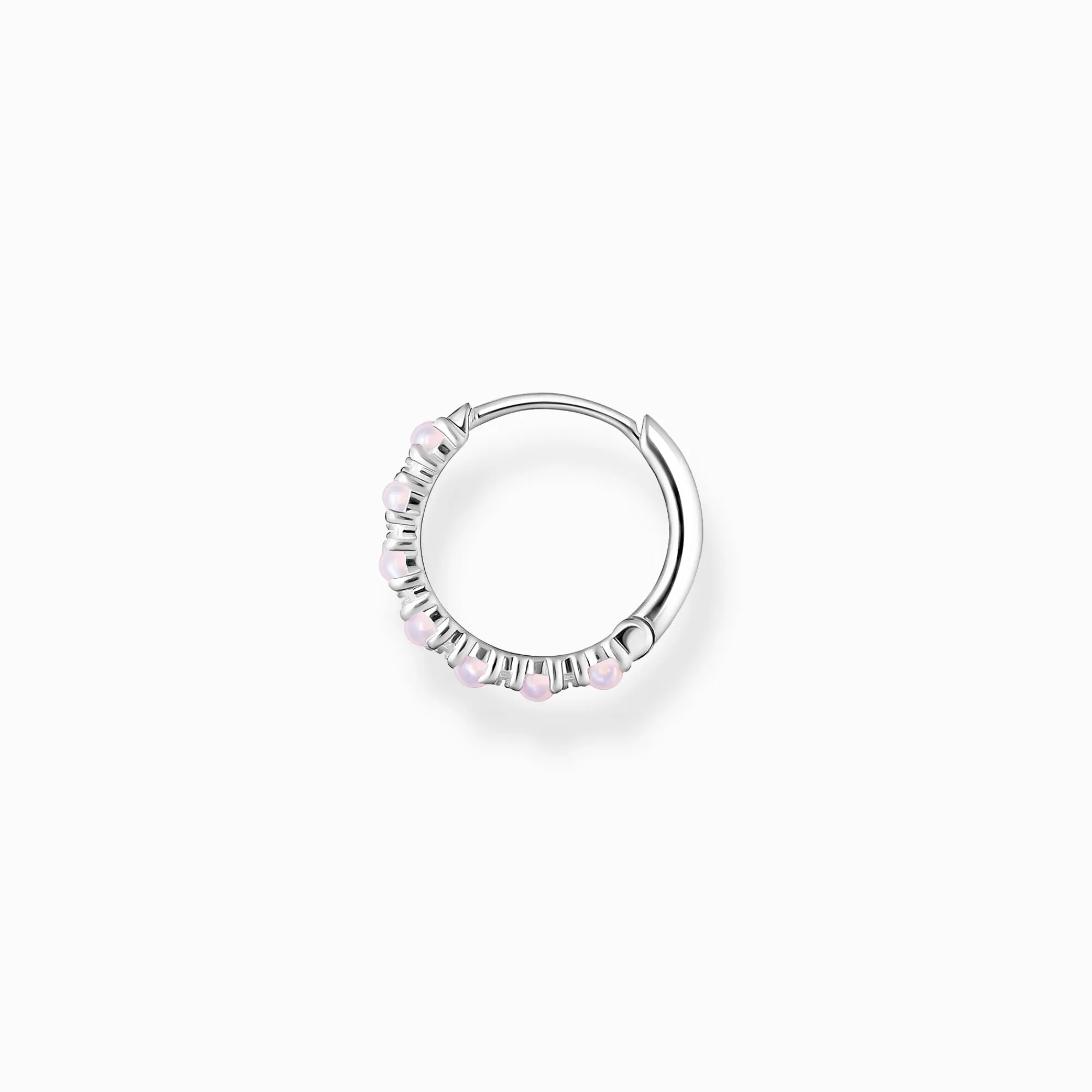 THOMAS SABO Single hoop earring pink stones-Women Hoop Earrings