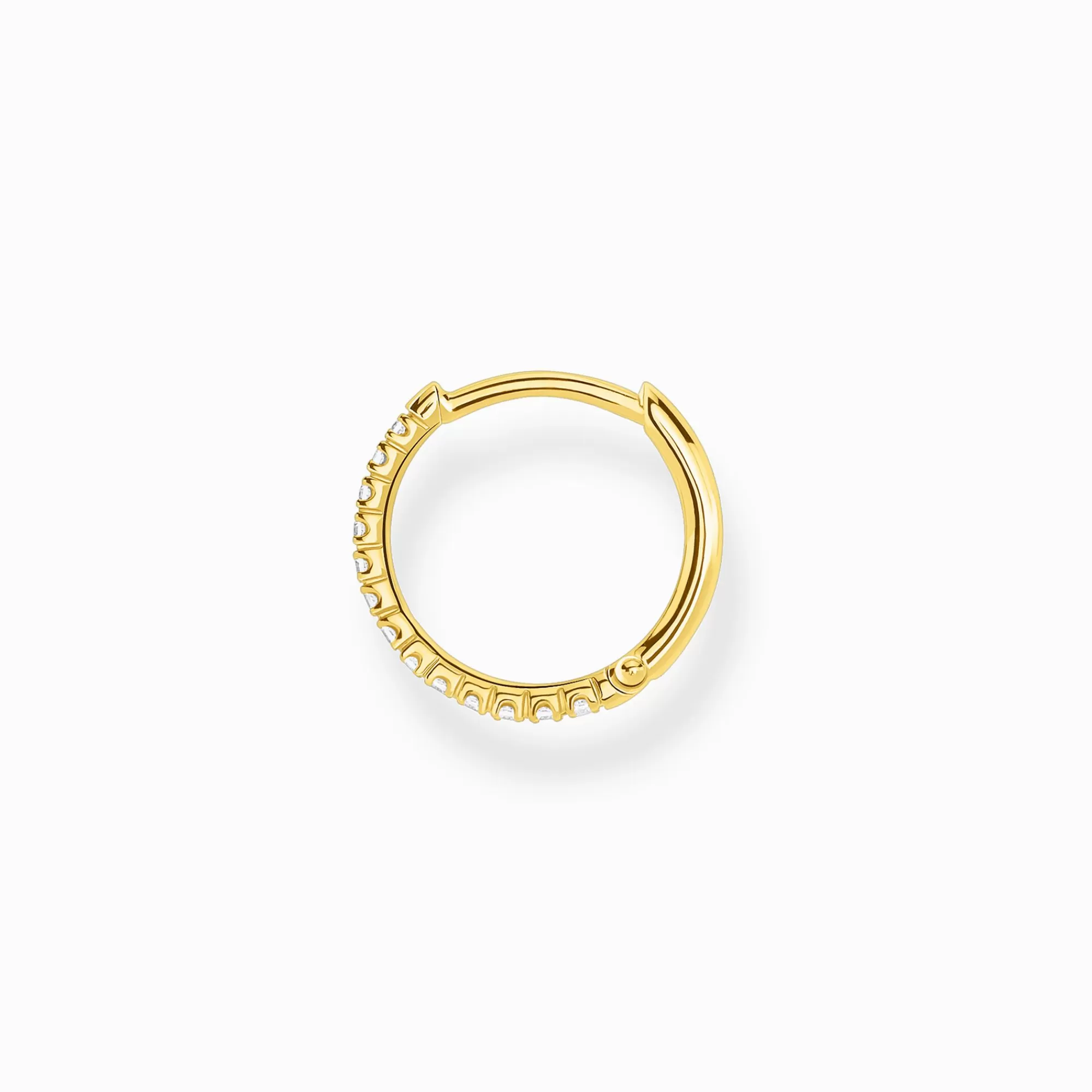 THOMAS SABO Single hoop earring white stones gold-Women Hoop Earrings | 18-Carat Gold-Plating - 925 Silver