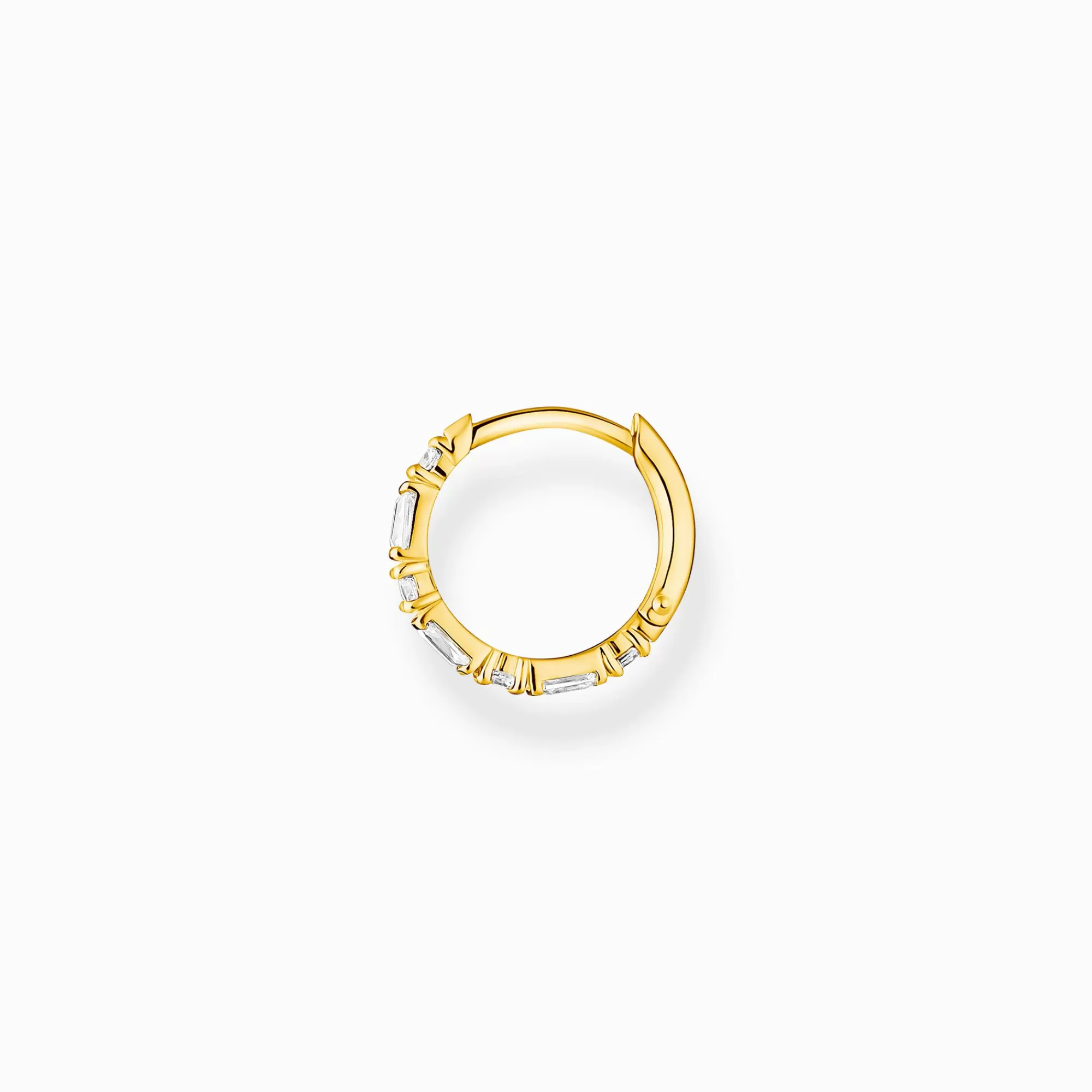 THOMAS SABO Single hoop earring white stones gold-Women Hoop Earrings