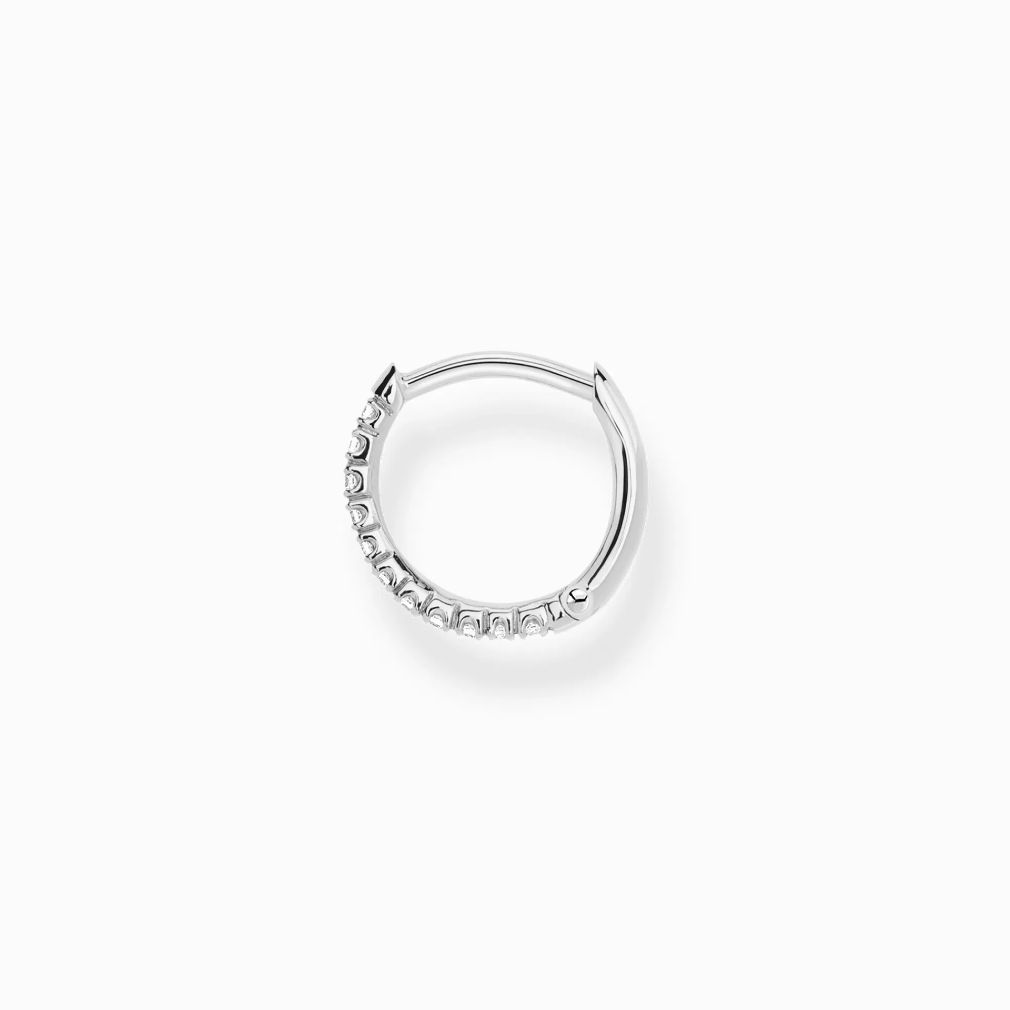 THOMAS SABO Single hoop earring white stones, silver-Women Hoop Earrings