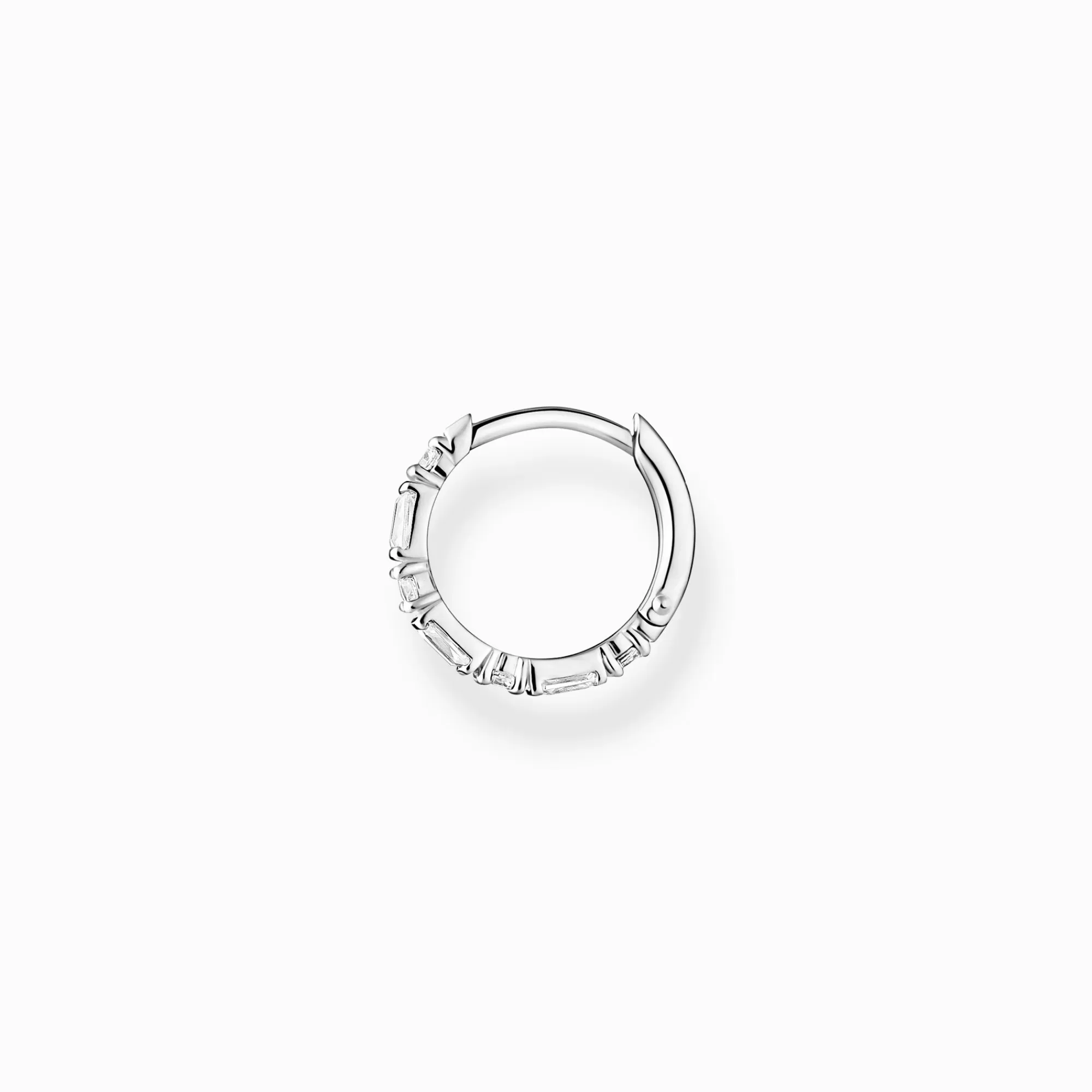 THOMAS SABO Single hoop earring white stones, silver-Women Hoop Earrings