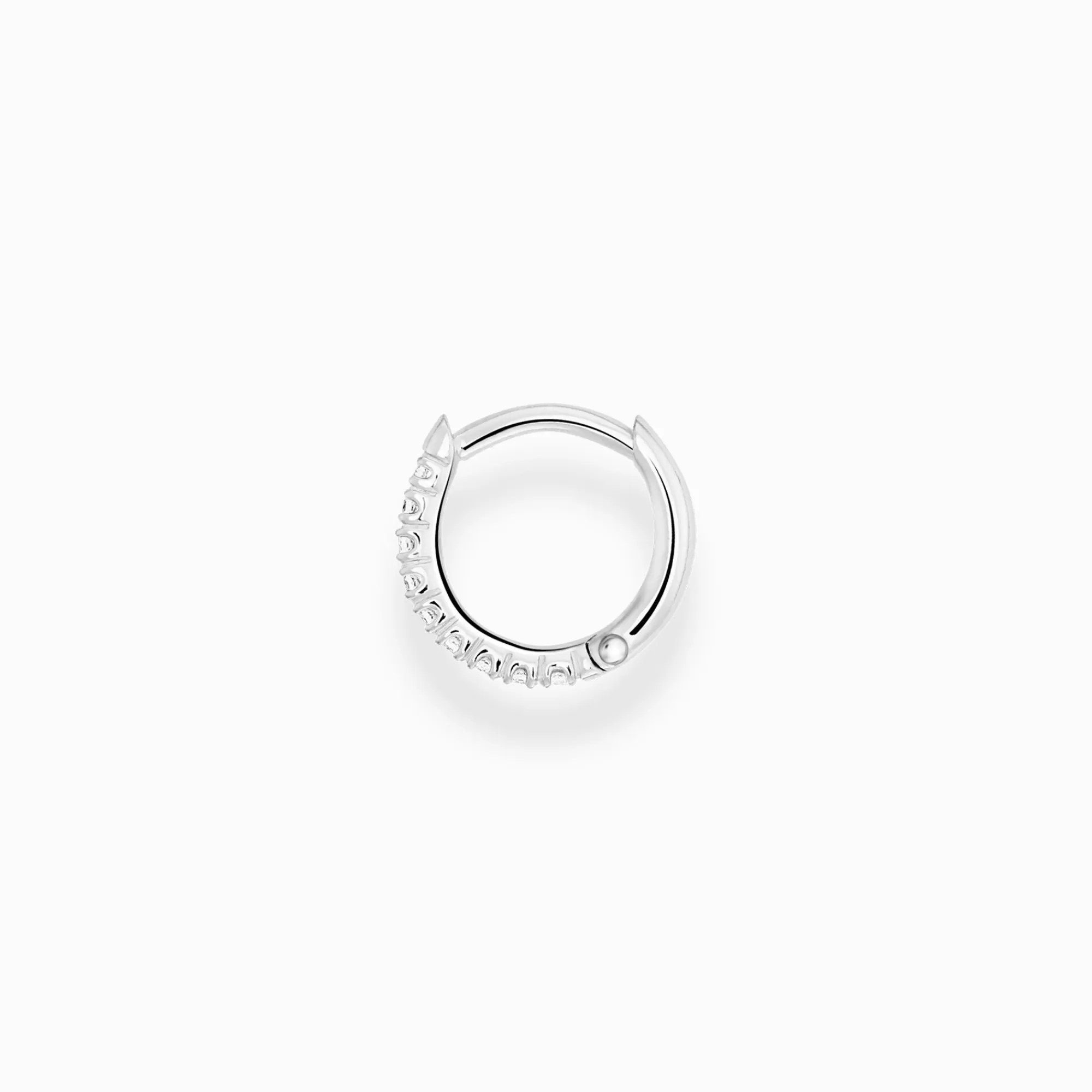 THOMAS SABO Single hoop earring white stones, silver-Women Hoop Earrings