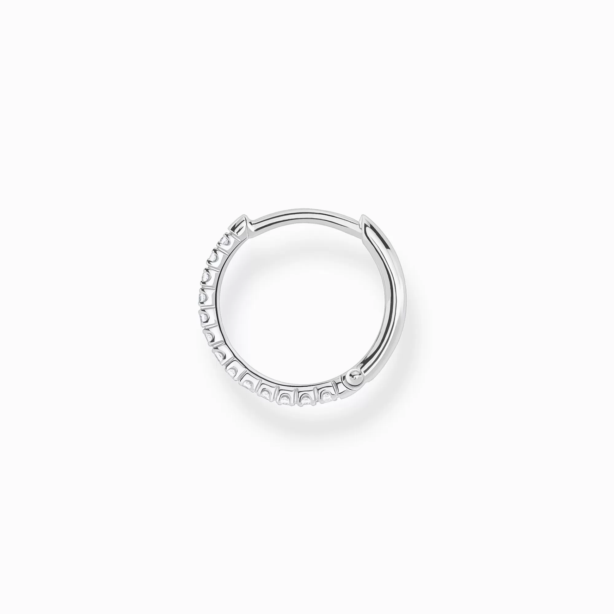 THOMAS SABO Single hoop earring white stones, silver-Women Hoop Earrings | 925 Silver