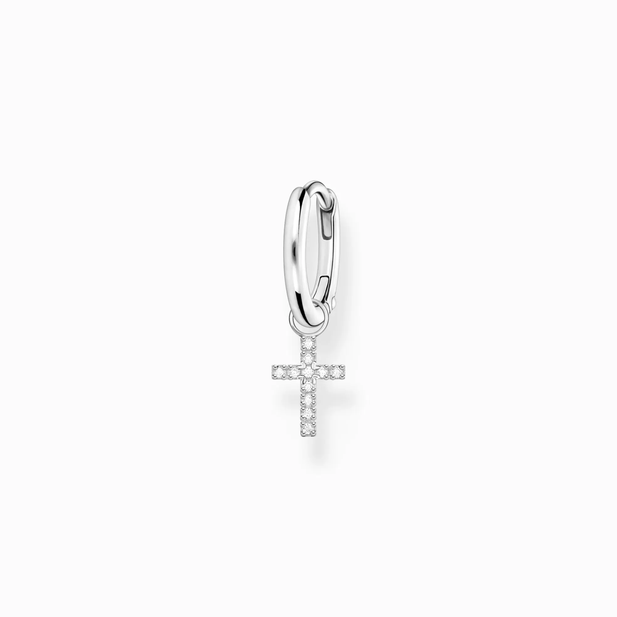 THOMAS SABO Single hoop earring with cross prendant silver-Women Hoop Earrings