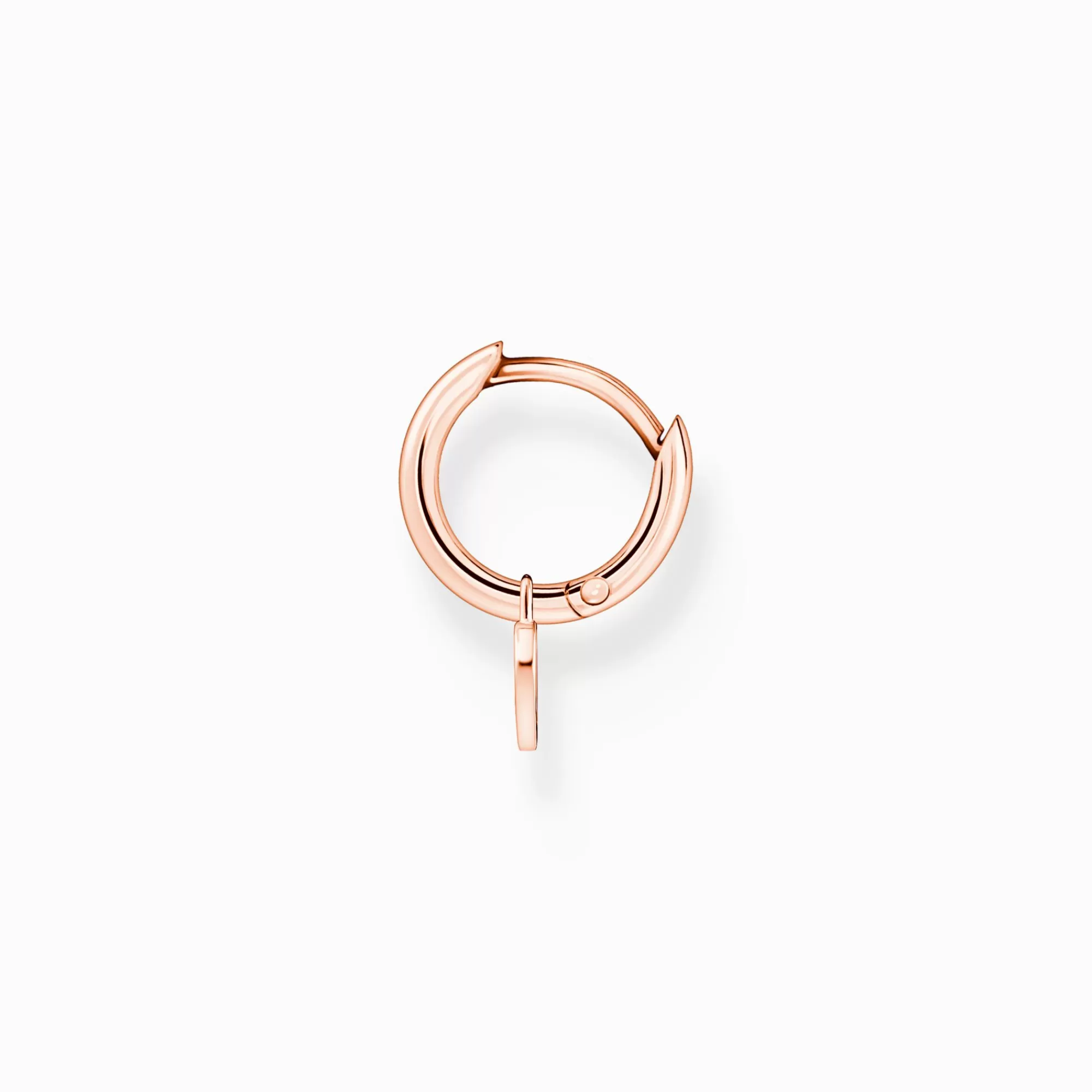 THOMAS SABO Single hoop earring with heart pendant rose gold-Women Hoop Earrings | 18-Carat Rose Gold Plating - 925 Silver