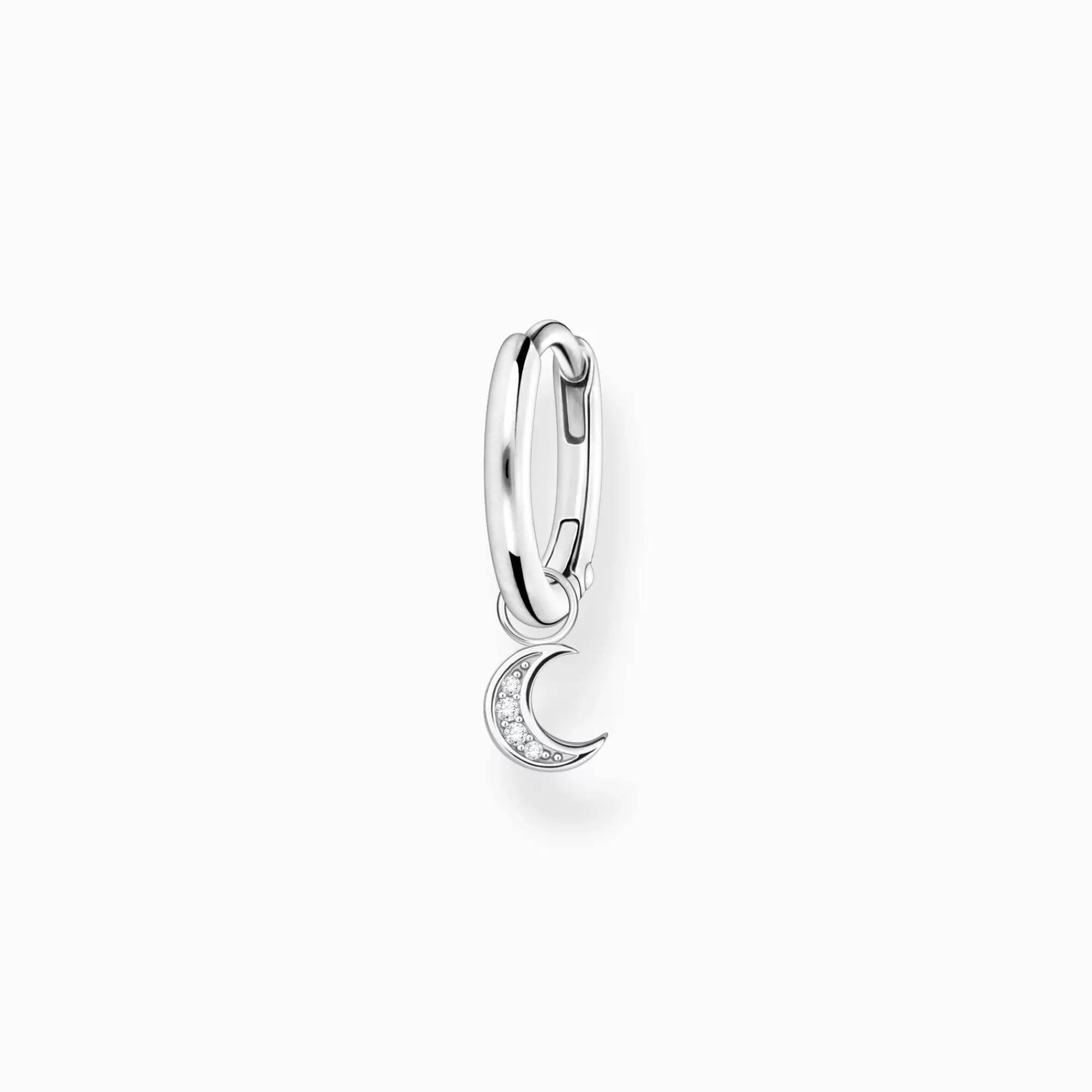 THOMAS SABO Single hoop earring with moon pendant silver-Women Hoop Earrings