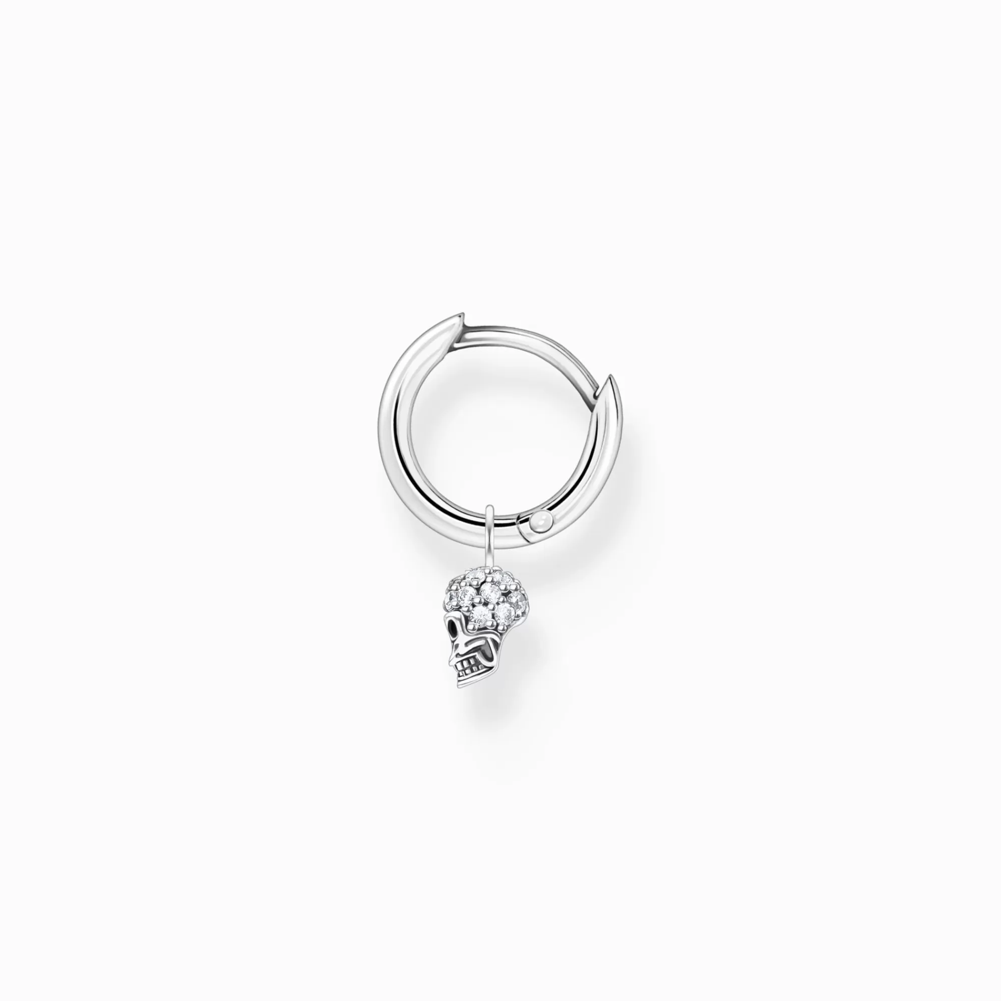 THOMAS SABO Single hoop earring with skull pendant silver-Women Hoop Earrings