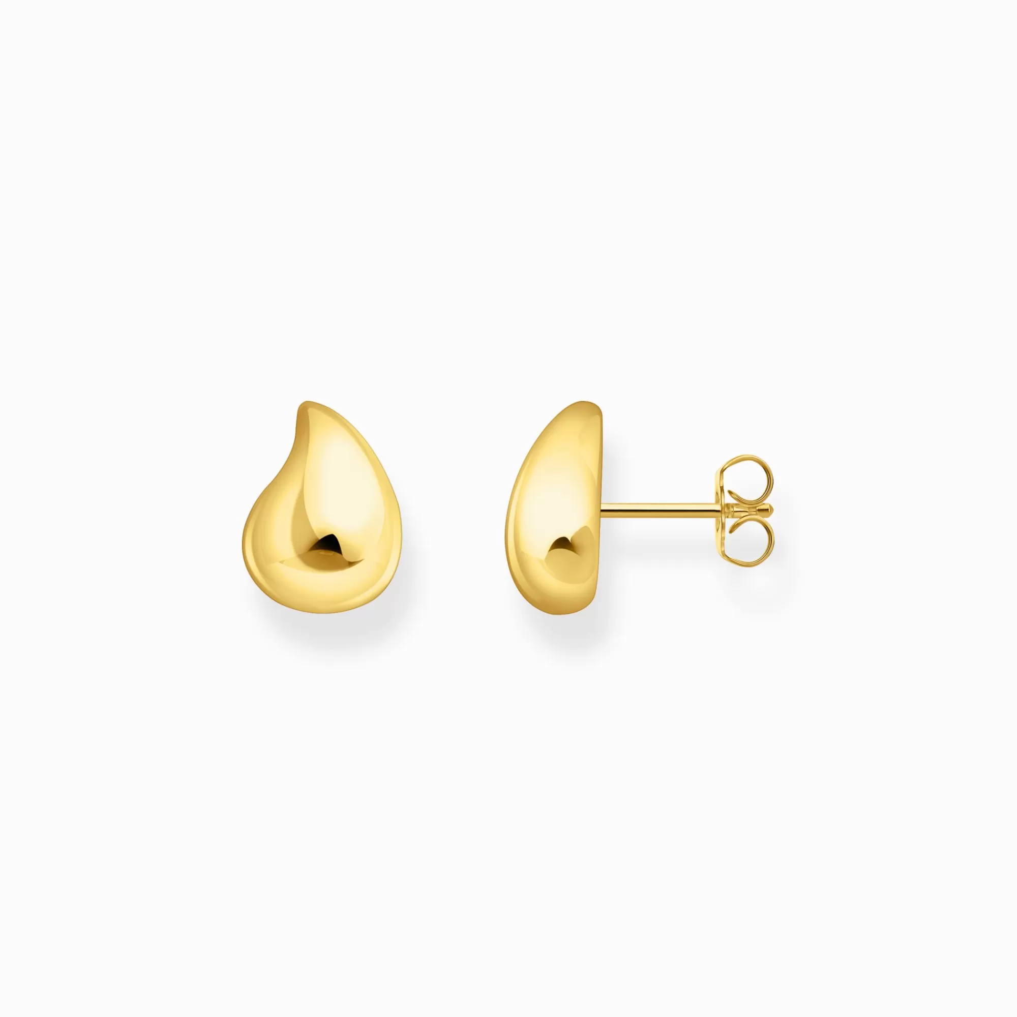 THOMAS SABO Small gold-plated ear studs in organic shape-Women Ear Studs