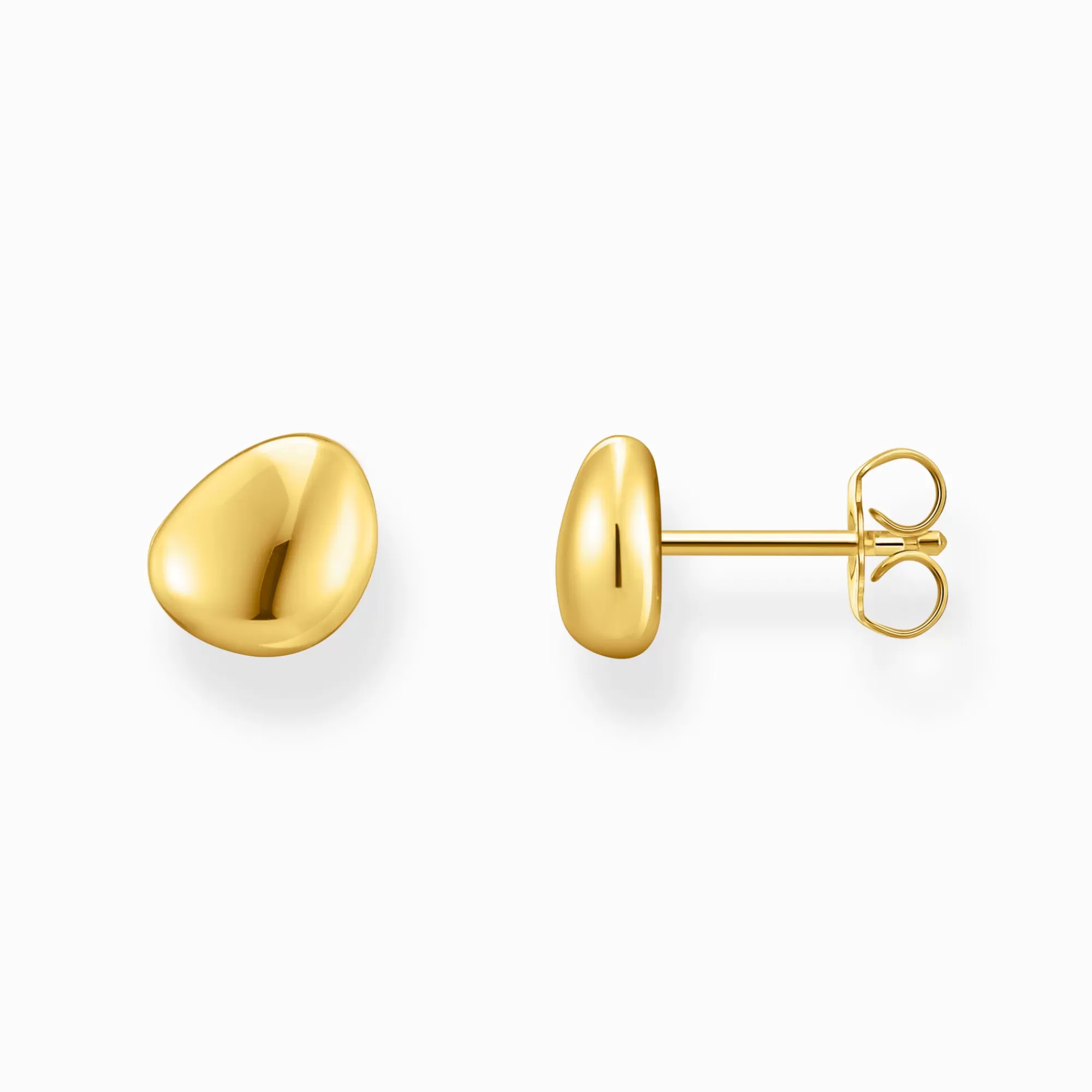 THOMAS SABO Small gold-plated ear studs in organic shape-Women Ear Studs