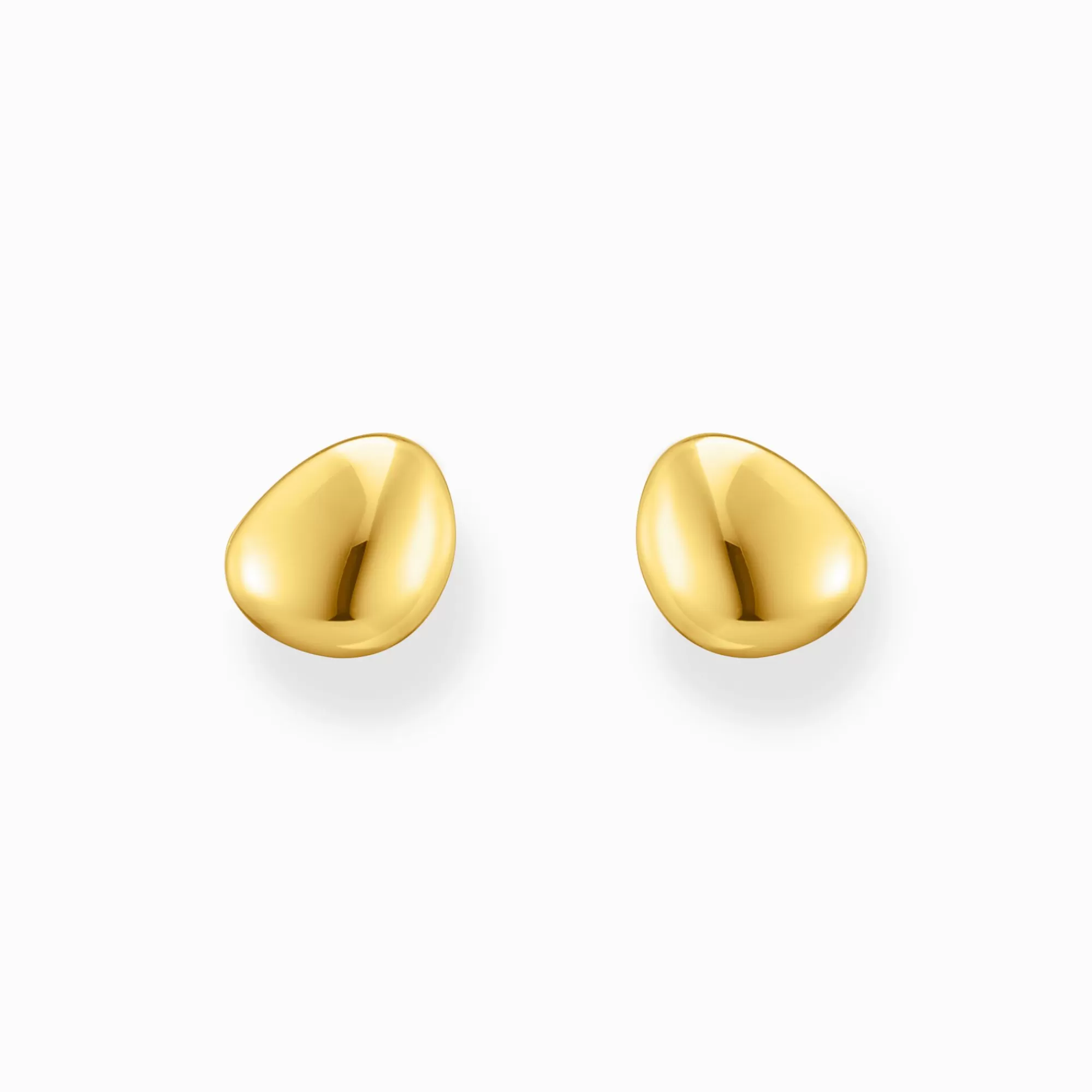 THOMAS SABO Small gold-plated ear studs in organic shape-Women Ear Studs