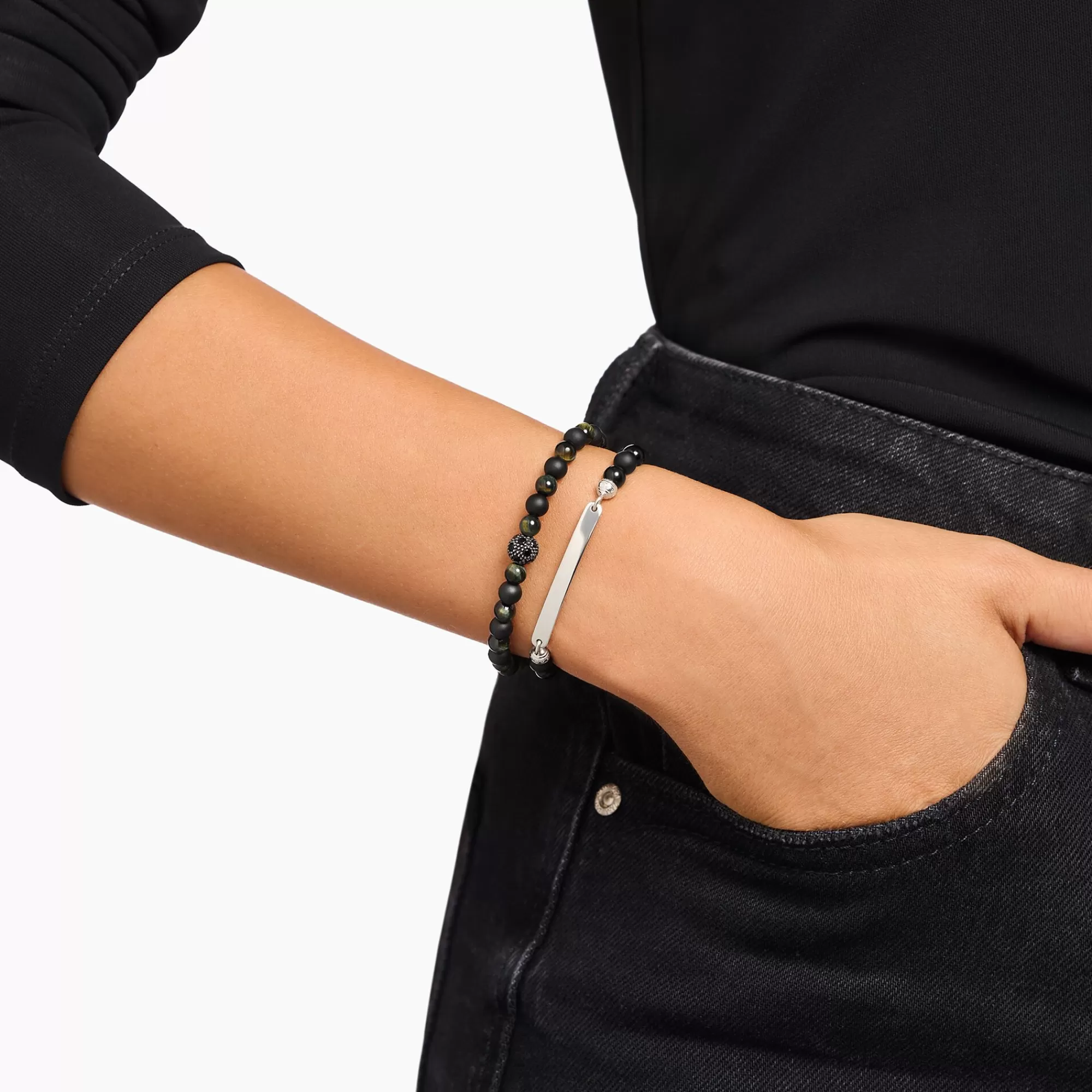 THOMAS SABO Talisman bracelet positive energy with obsidian and tiger eye beads-Women Bracelets | Bracelets