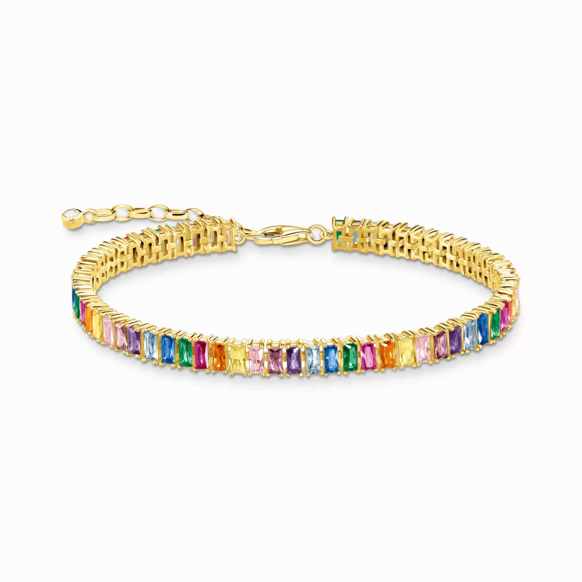 THOMAS SABO Tennis bracelet with colourful stones gold plated-Women Bracelets