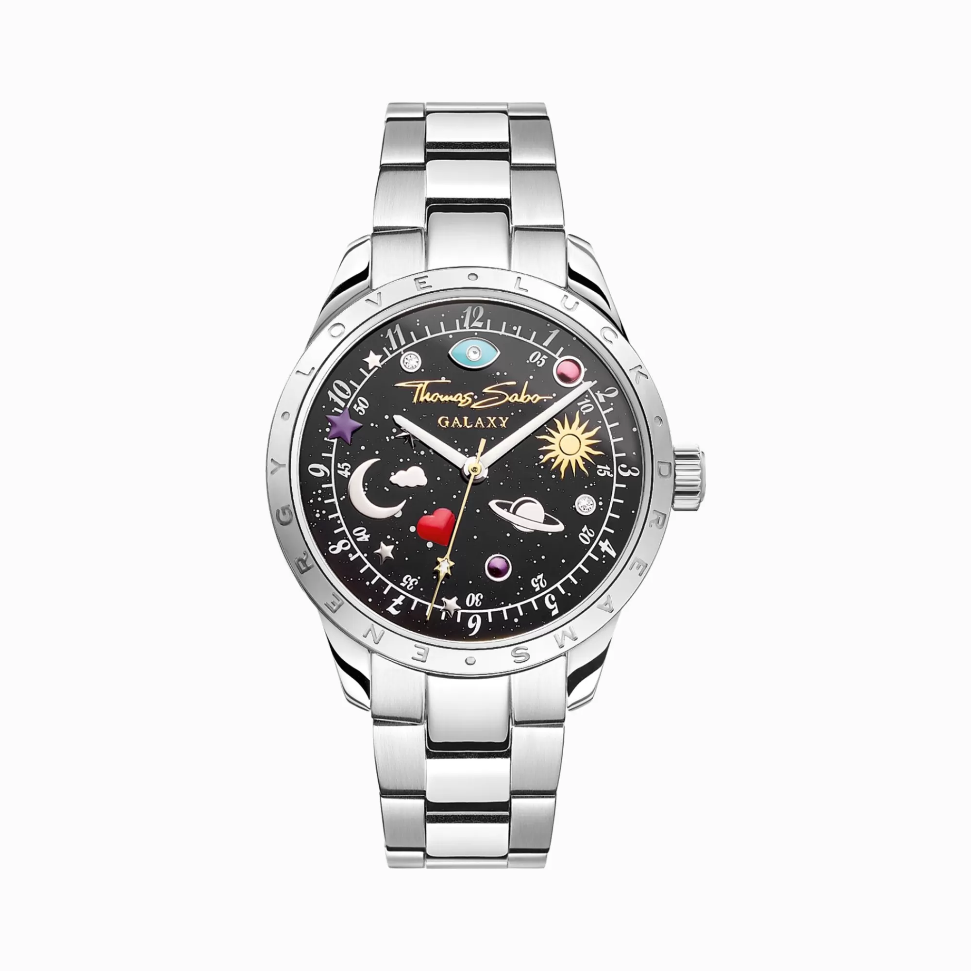 THOMAS SABO Watch with cosmic dial in black silver-coloured-Women Watches | Ladies' Watches