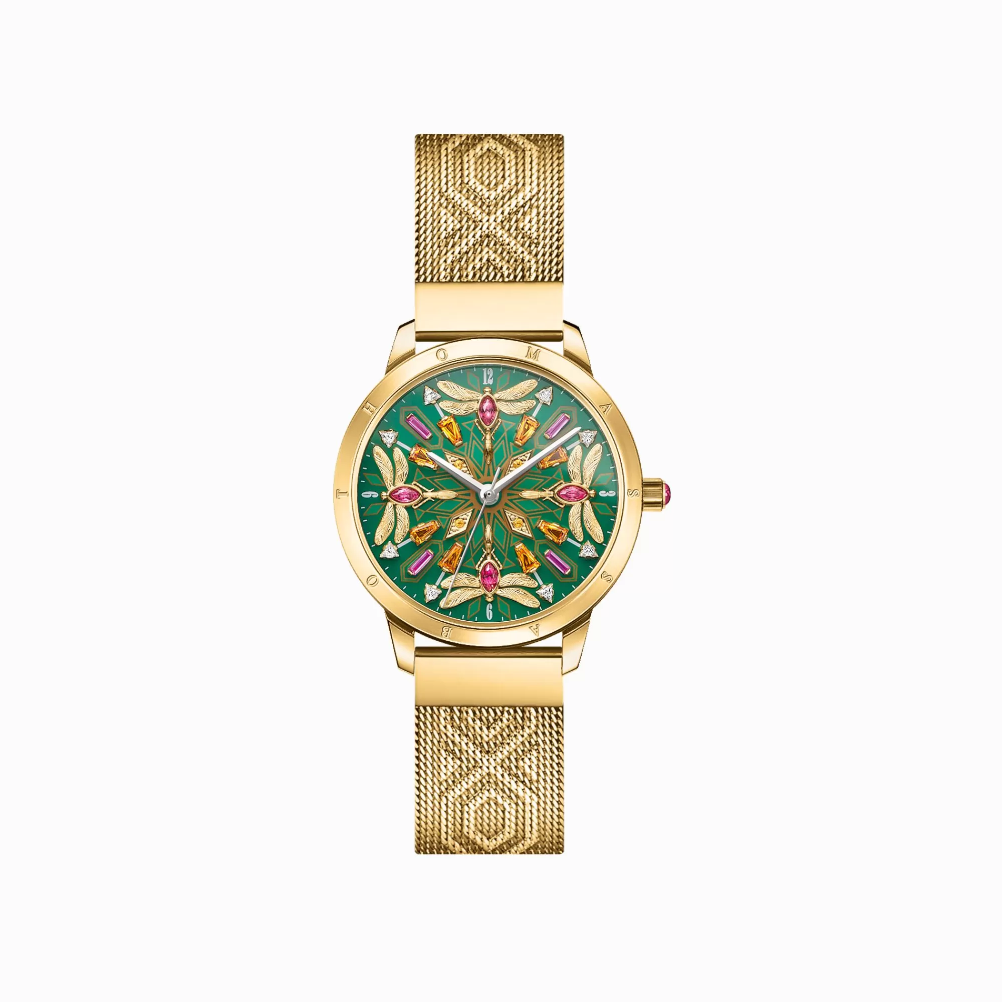 THOMAS SABO Women’s watch kaleidoscope dragonfly green yellow gold-coloured-Women Watches | Ladies' Watches