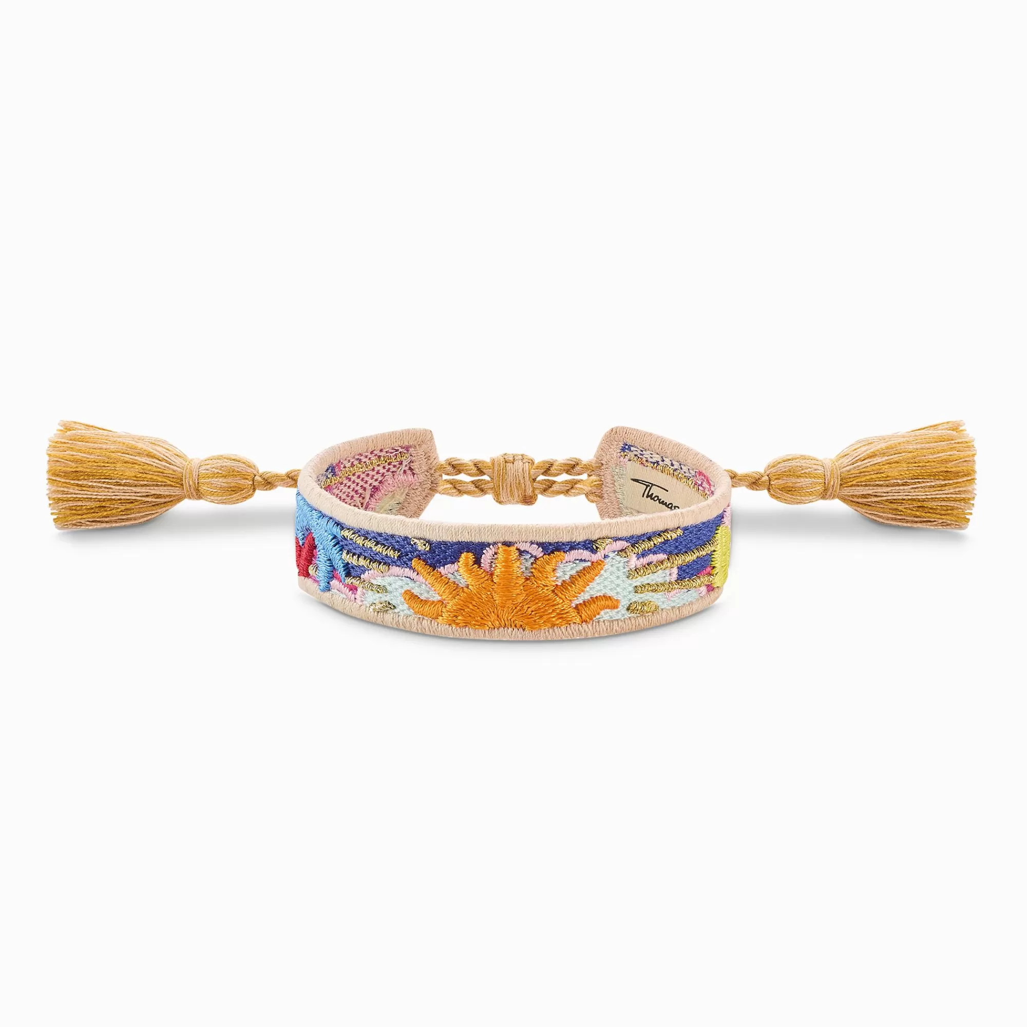 THOMAS SABO Woven bracelet with ornaments in orange, dark blue, green & red- Accessories