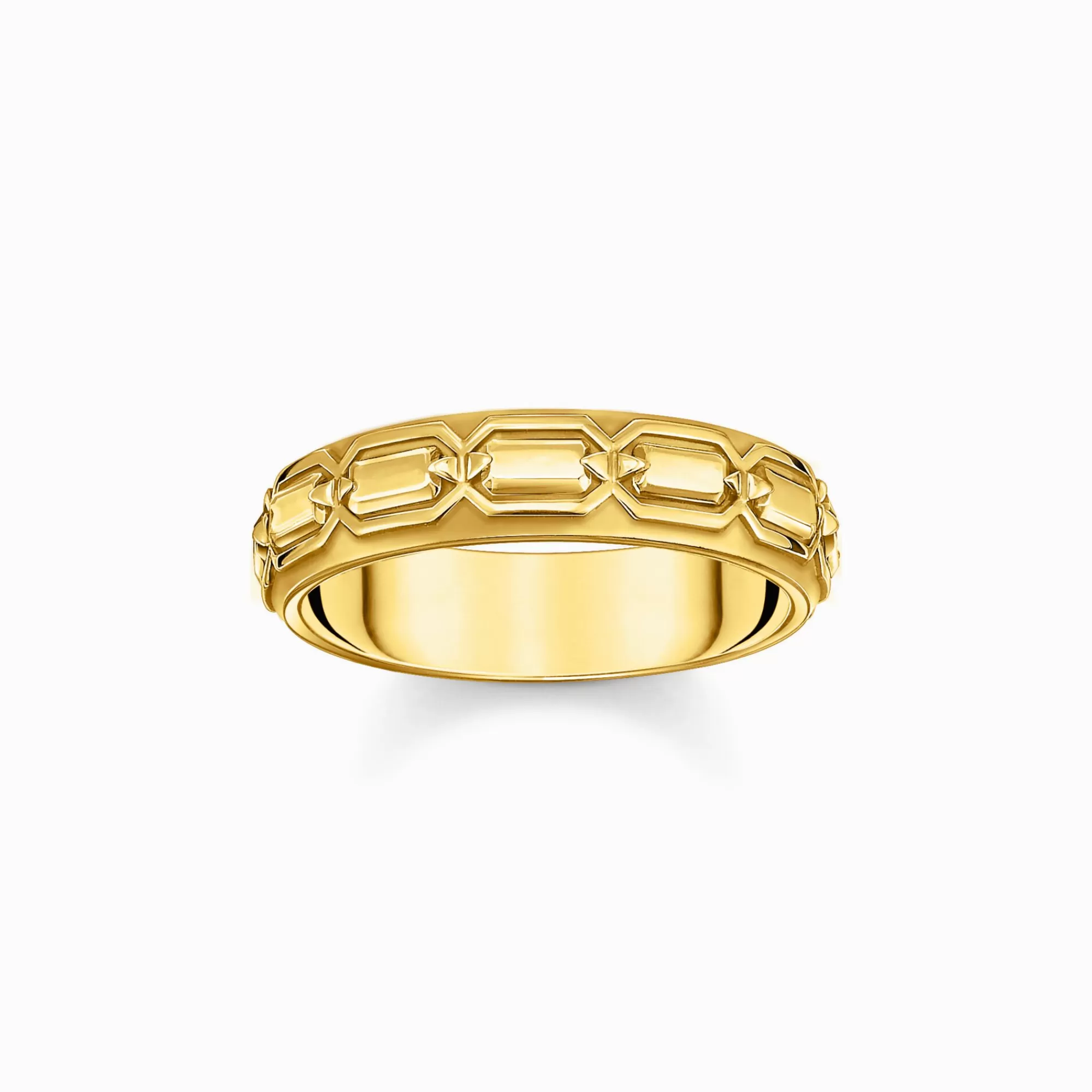 THOMAS SABO Yellow-gold plated band ring with crocodile detailing-Women Rings | 18-Carat Gold-Plating - 925 Silver