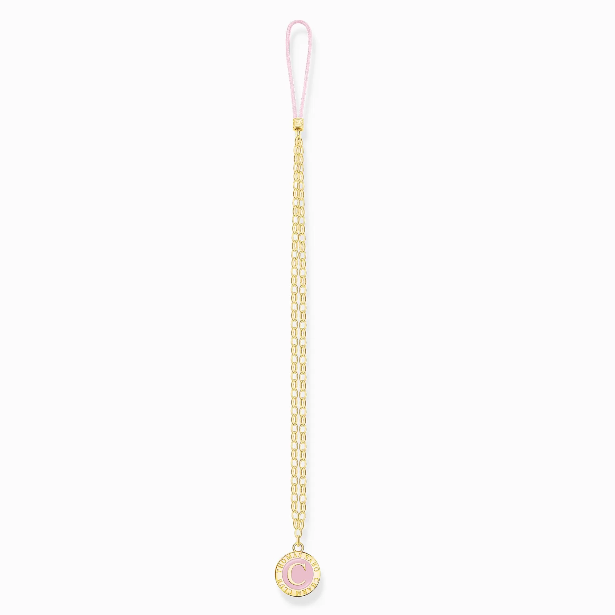 THOMAS SABO Yellow-gold plated Charm Club long mobile chains with Charmista Coin- Accessories