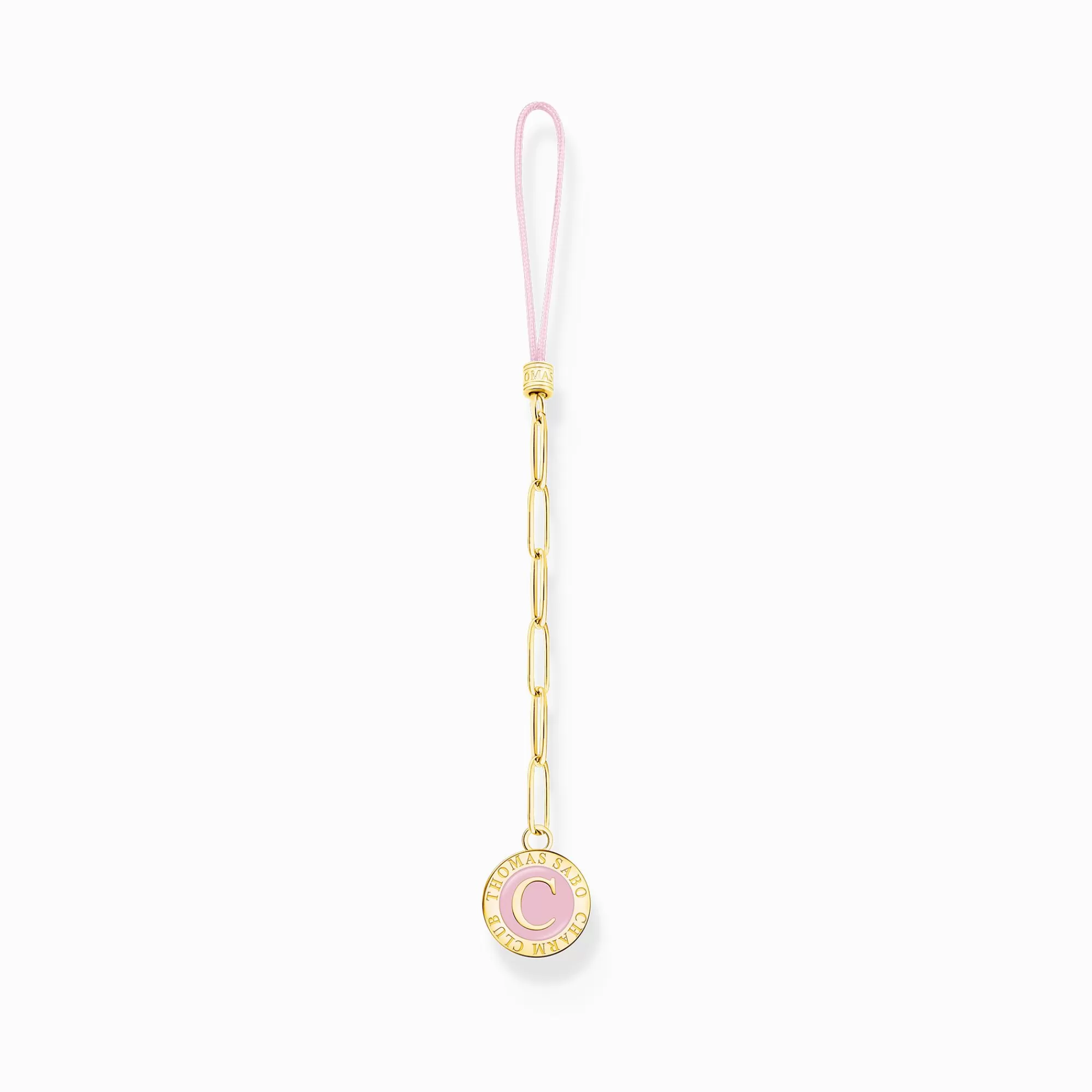 THOMAS SABO Yellow-gold plated Charm Club short mobile chain with Charmista Coin- Accessories