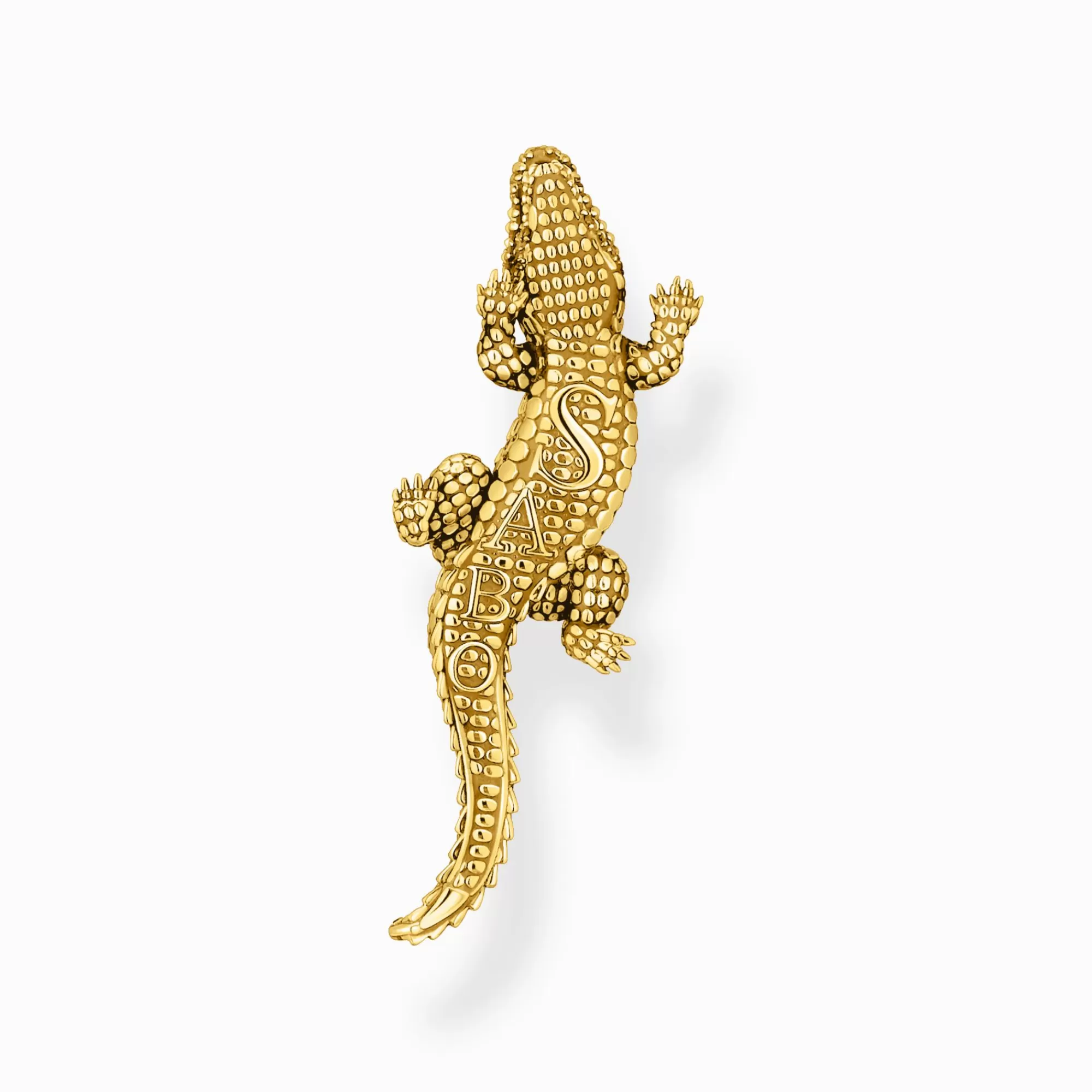 THOMAS SABO Yellow-gold plated pendant in 3D crocodile design-Women Pendants | 18-Carat Gold-Plating - 925 Silver