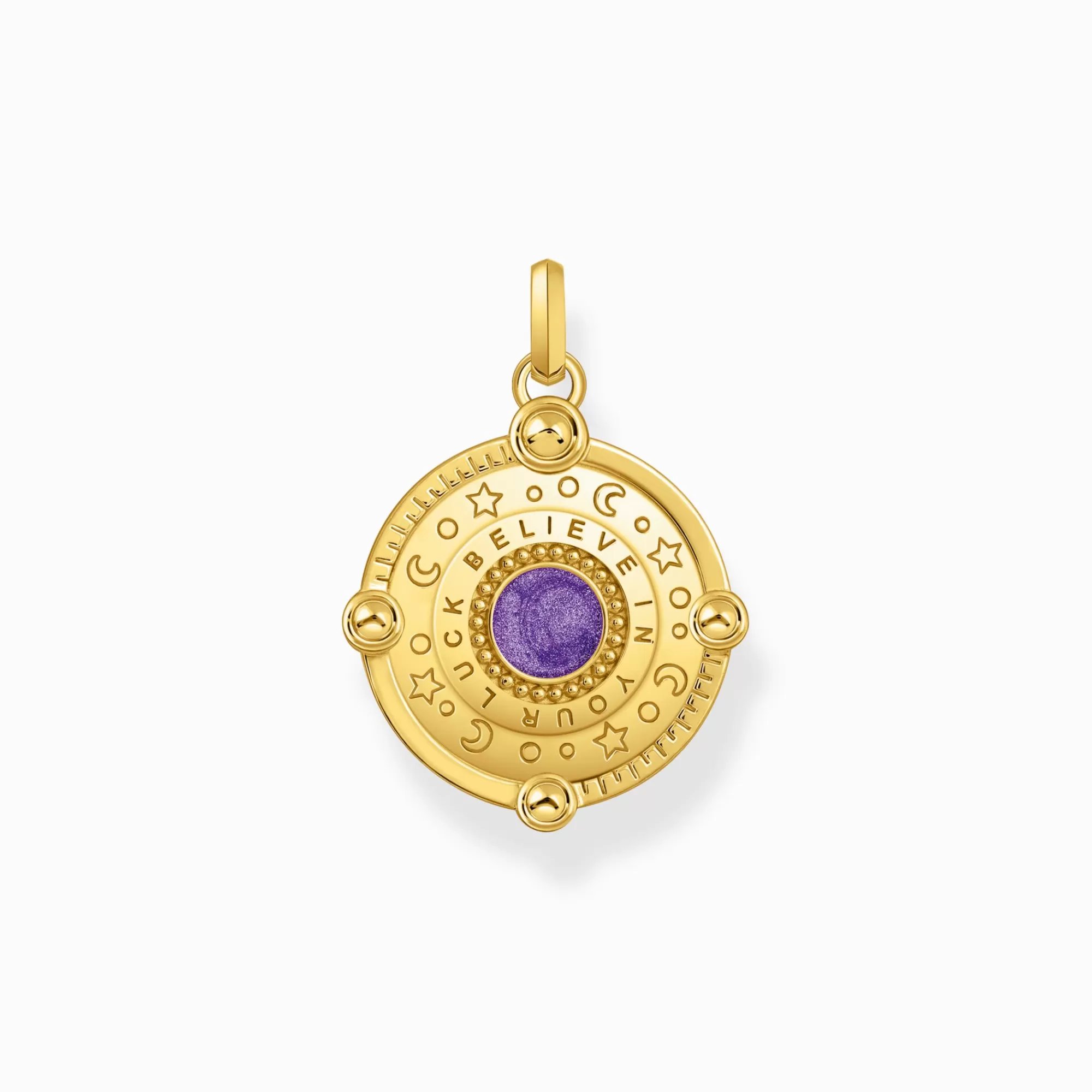 THOMAS SABO Yellow-gold plated pendant with cold enamel and colourful stones-Women Pendants | 18-Carat Gold-Plating - 925 Silver